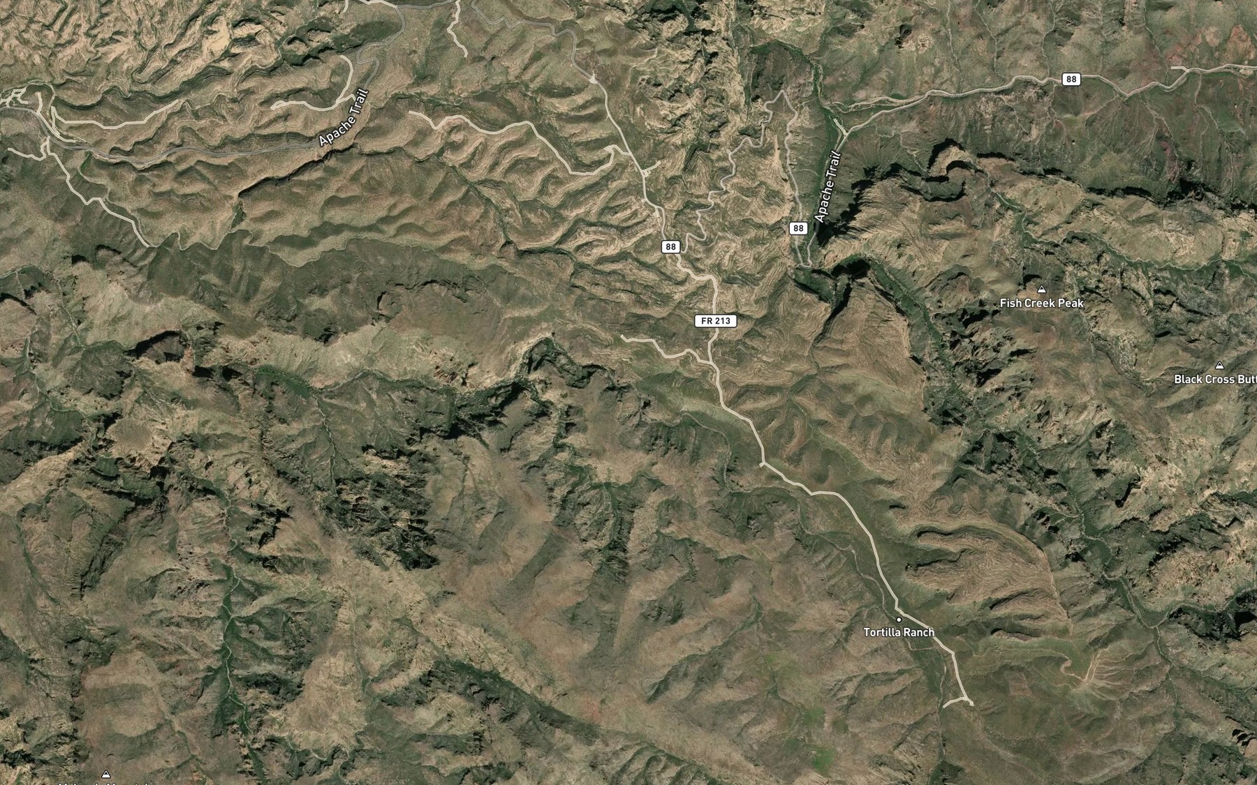 Satellite map of the Mescal Pit Spring