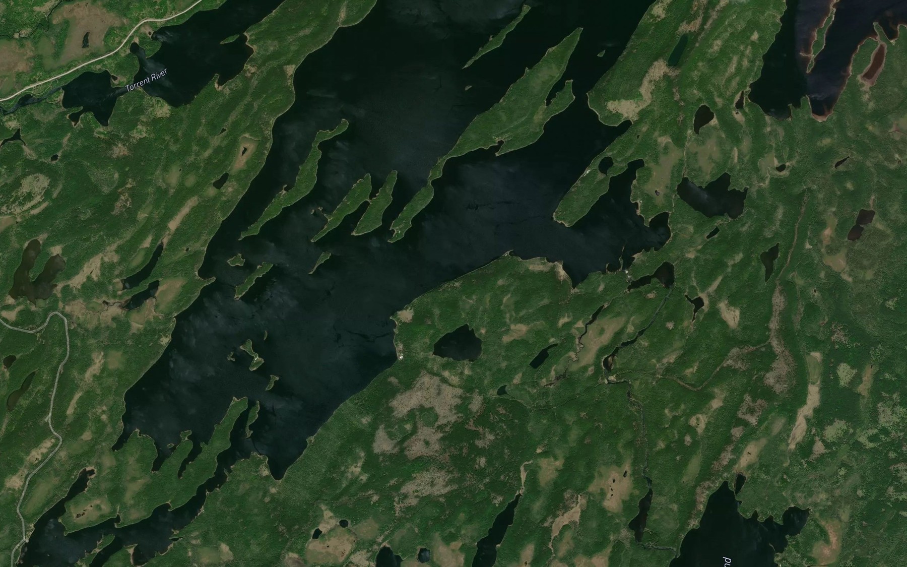 Satellite map of the Western Brook Pond