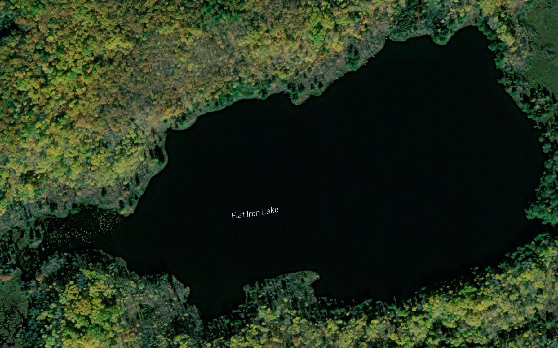 Satellite map of the Flat Iron Lake