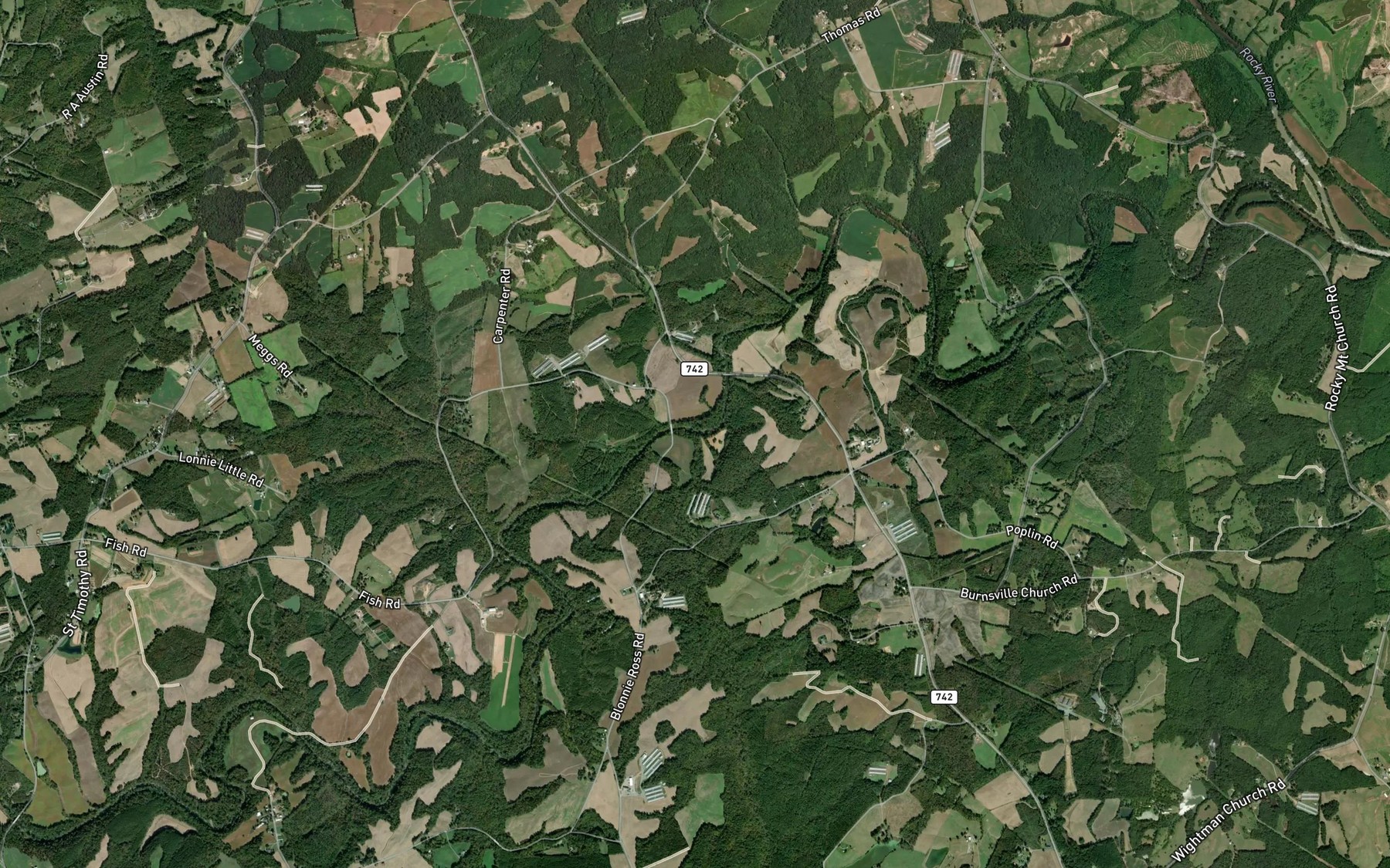 Satellite map of the Pine Log Creek
