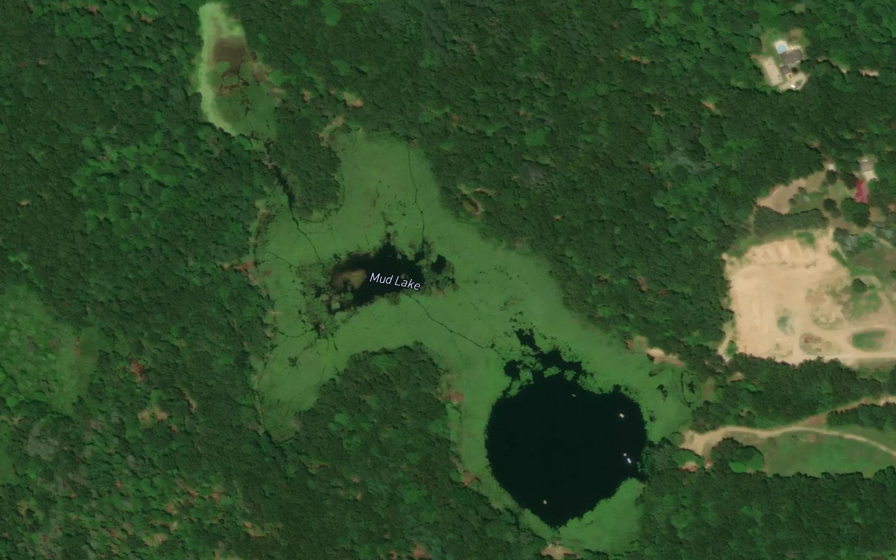 Satellite map of the Mud Lake