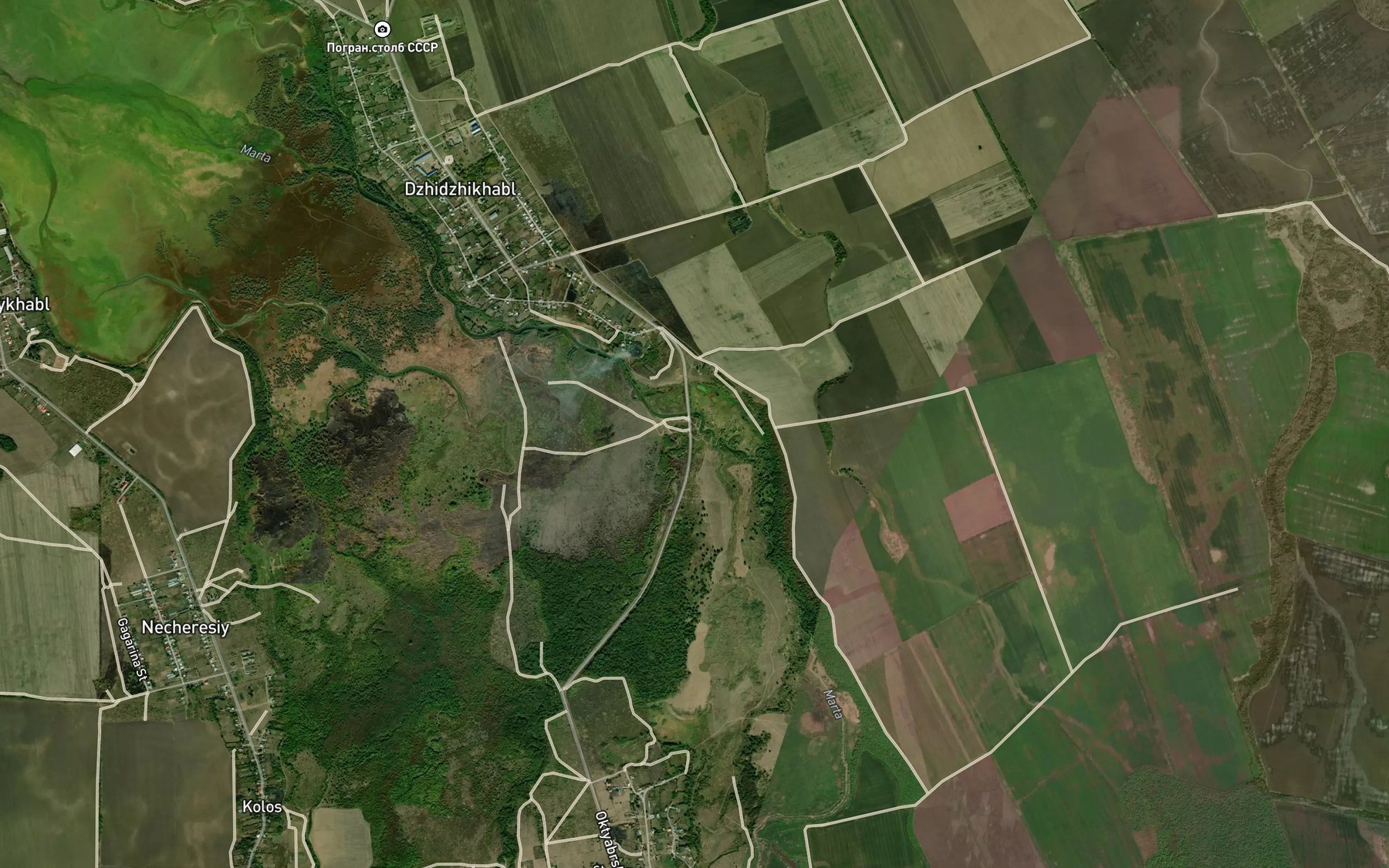 Satellite map of the Staryy Apchas