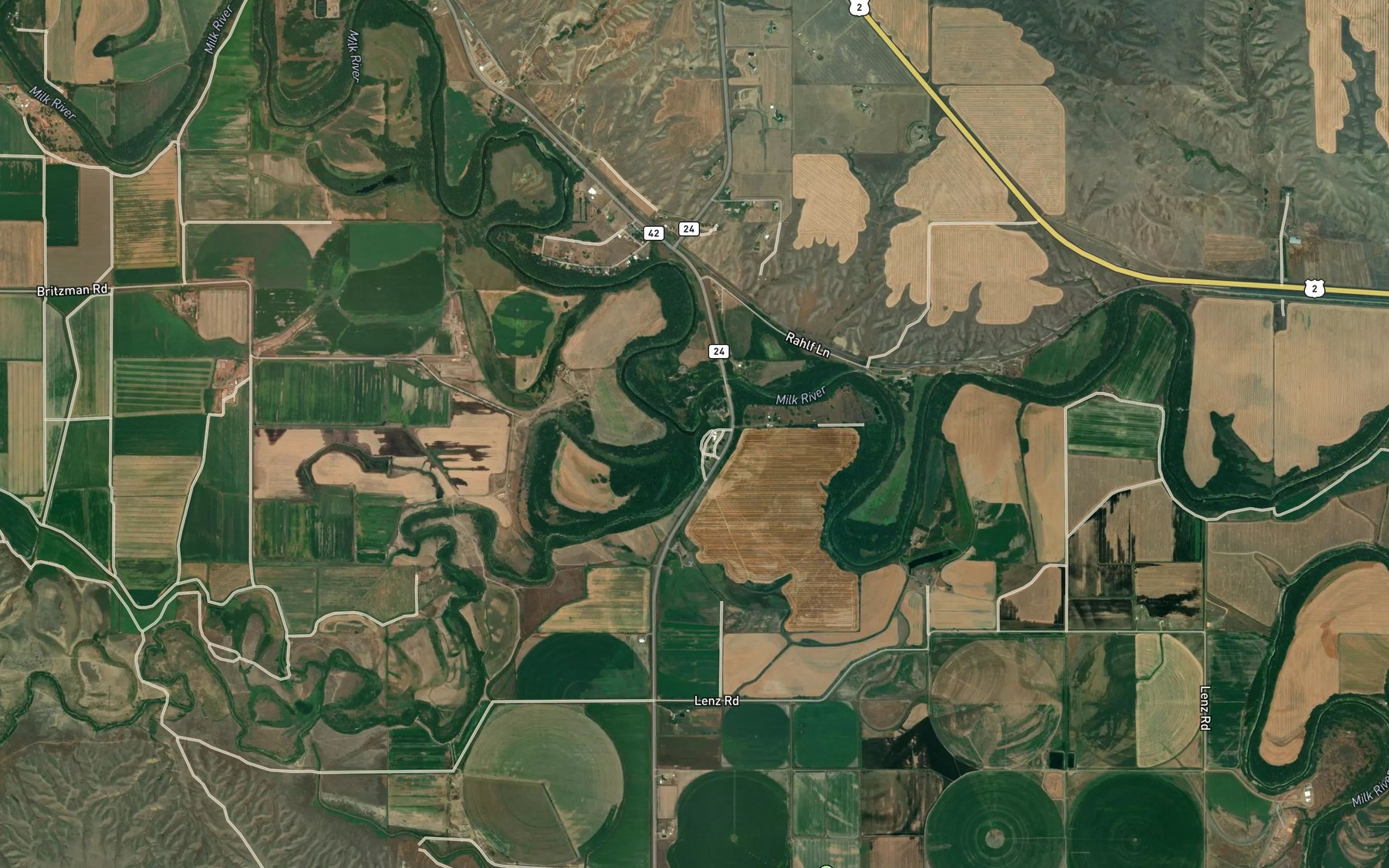 Satellite map of the Willow Creek