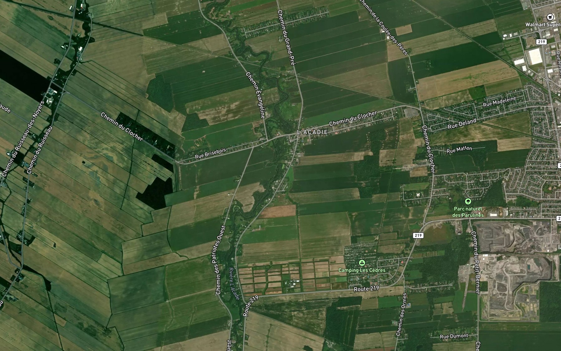 Satellite map of the Ruisseau Paradis