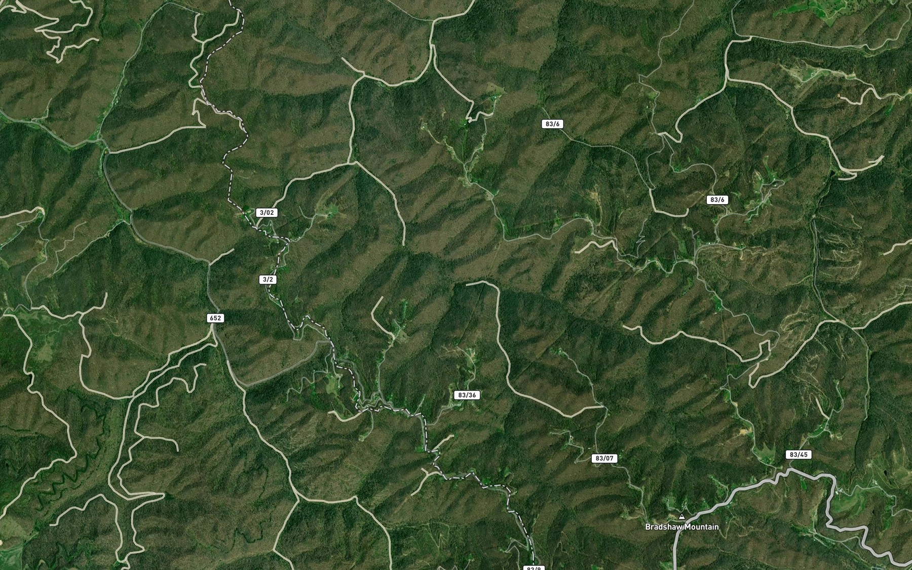 Satellite map of the Deep Branch