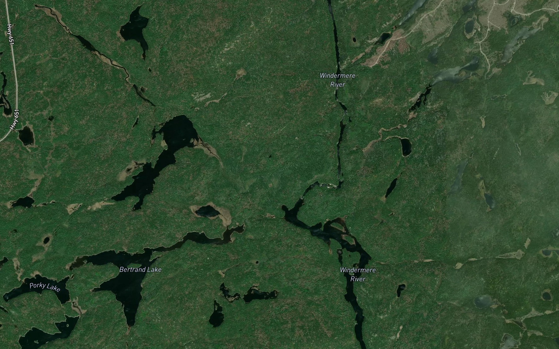 Satellite map of the Bertrand Creek