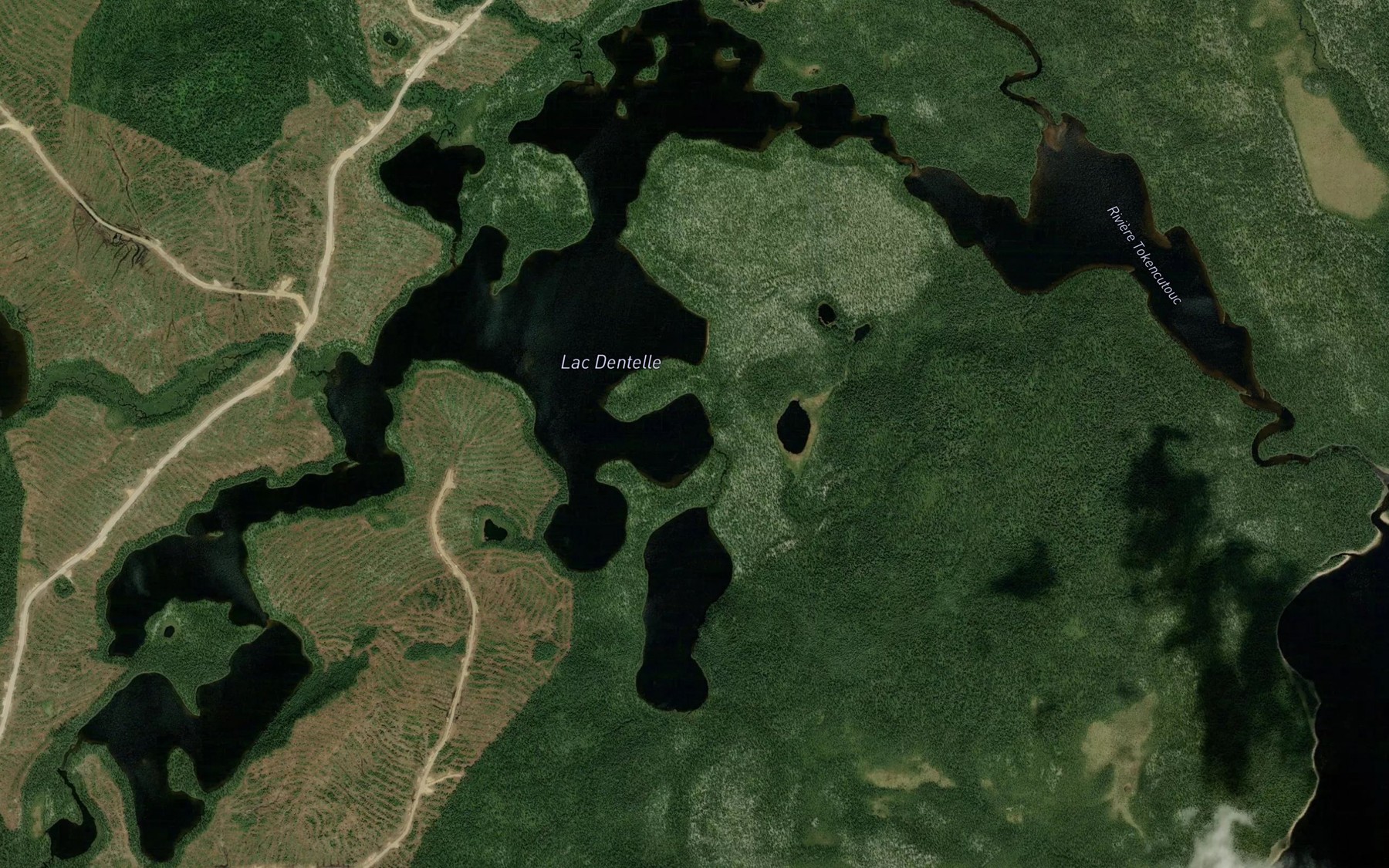 Satellite map of the Lac Dentelle