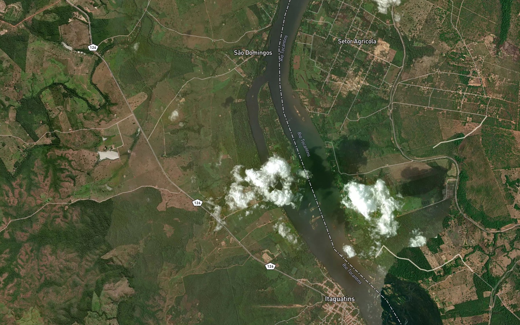 Satellite map of the Corrego Barreiro
