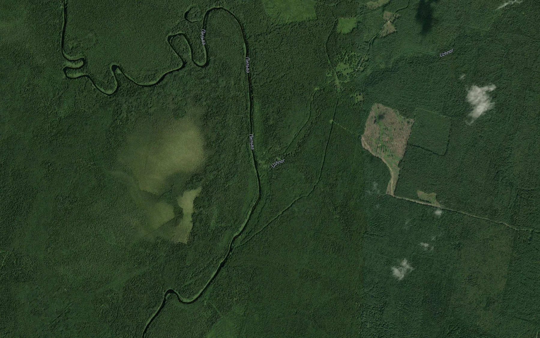 Satellite map of the Uzhnor