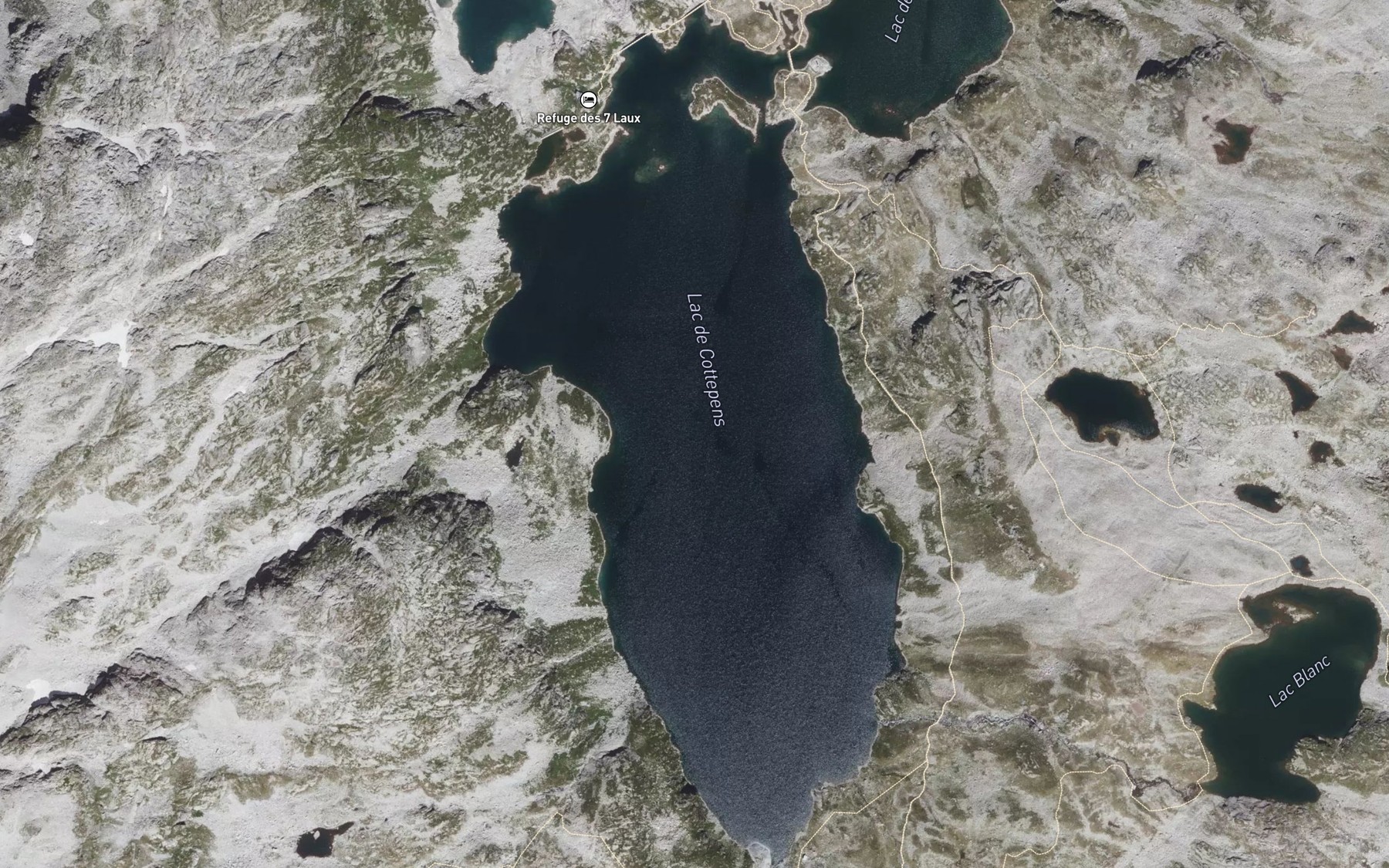 Satellite map of the Lac Cottepens