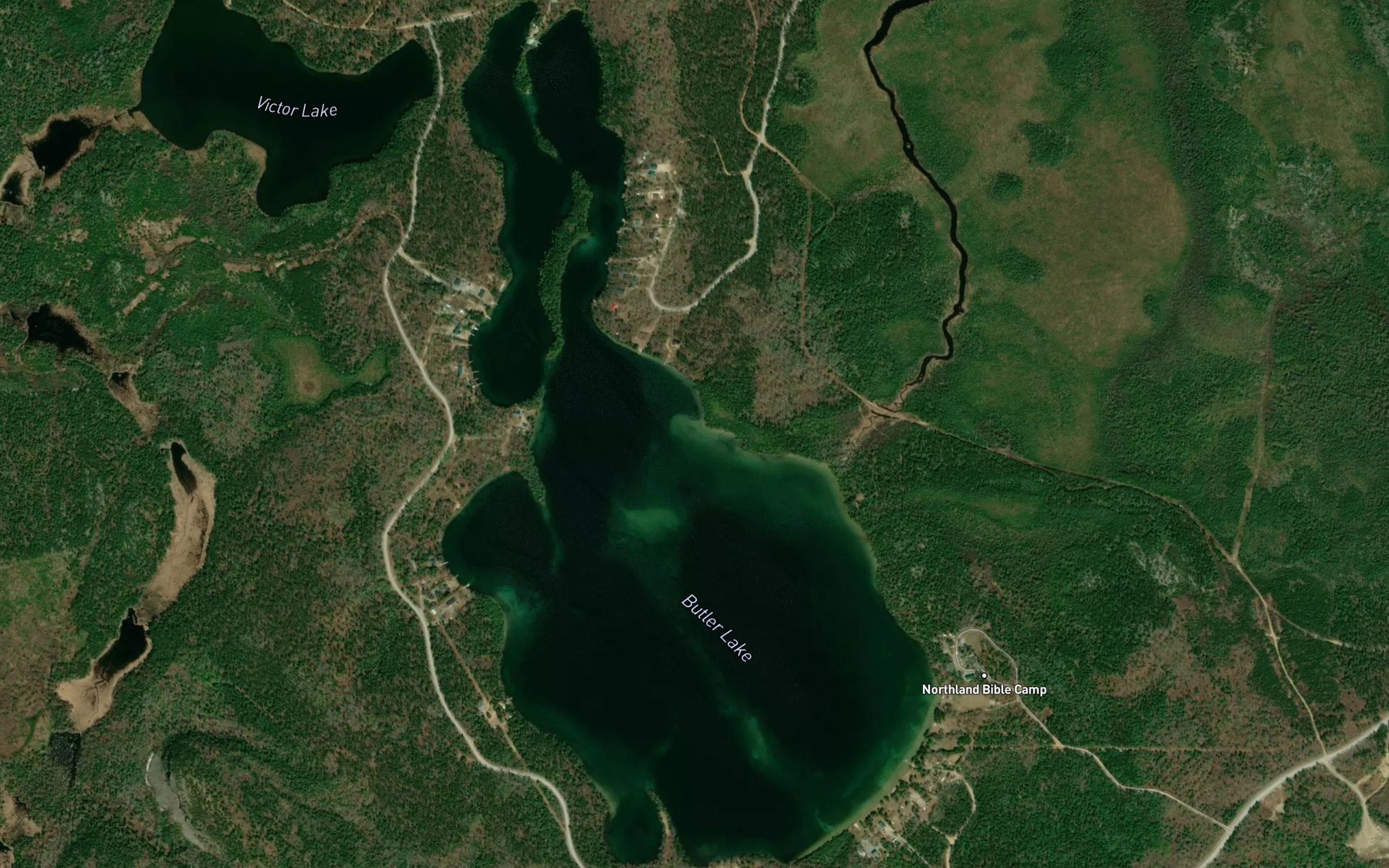 Satellite map of the Butler Lake