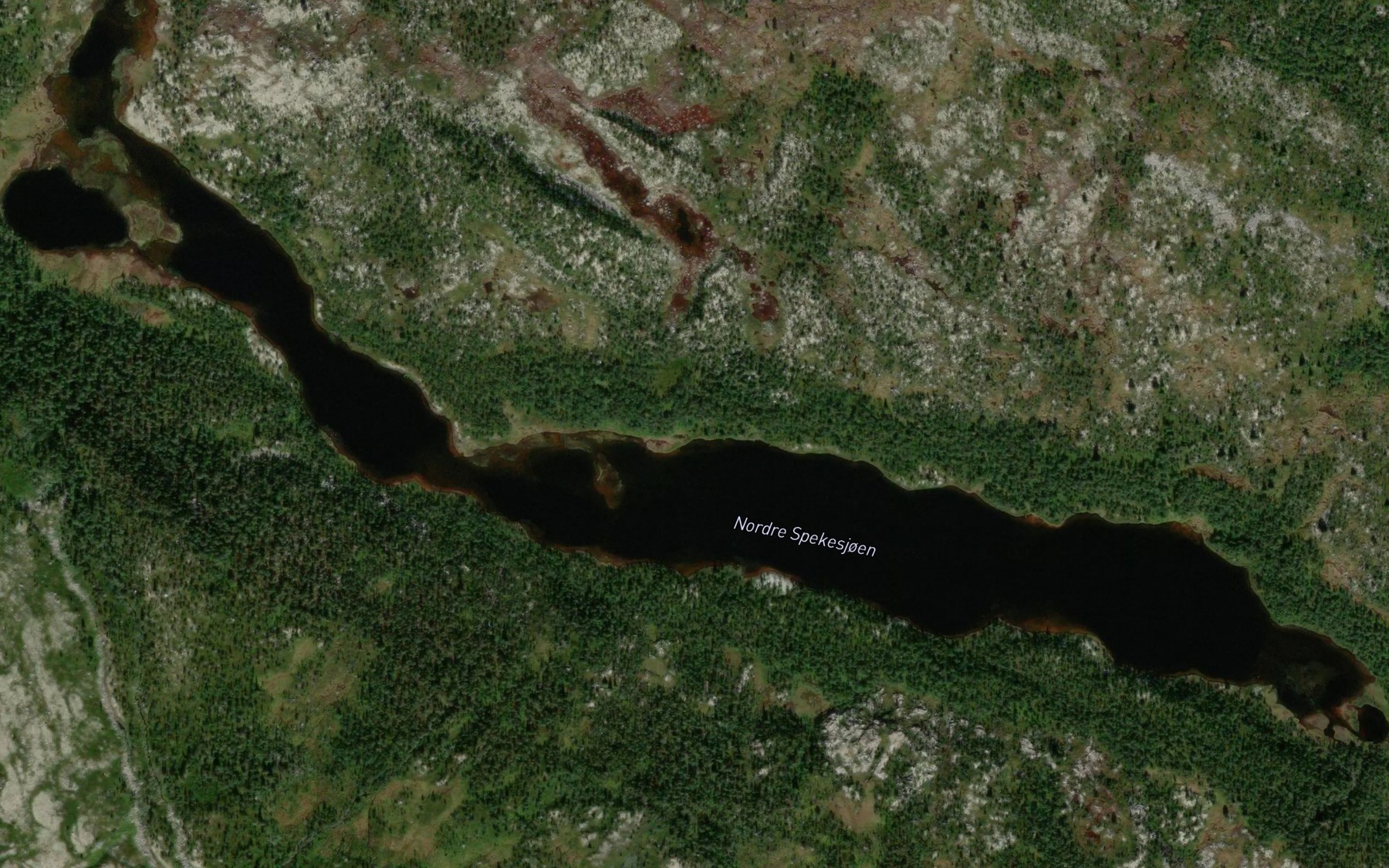 Satellite map of the Spekesjoen,nordre