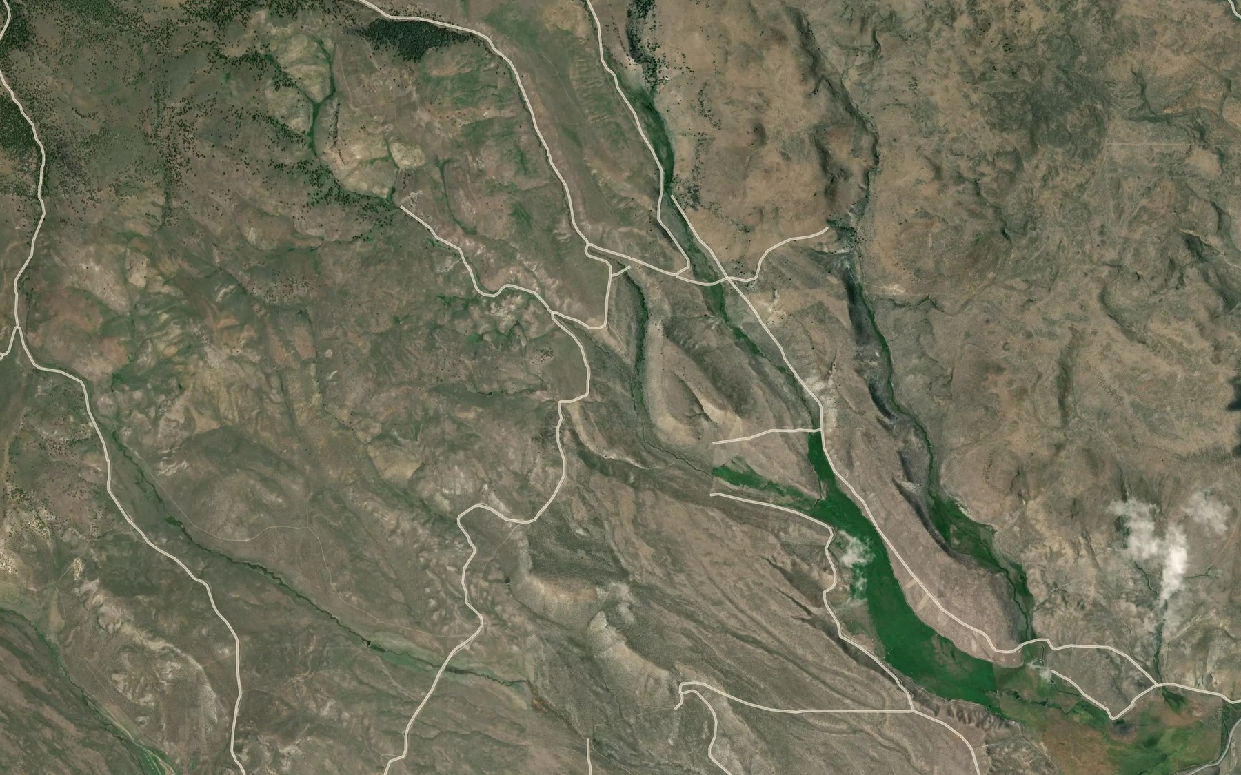 Satellite map of the Chicken Creek