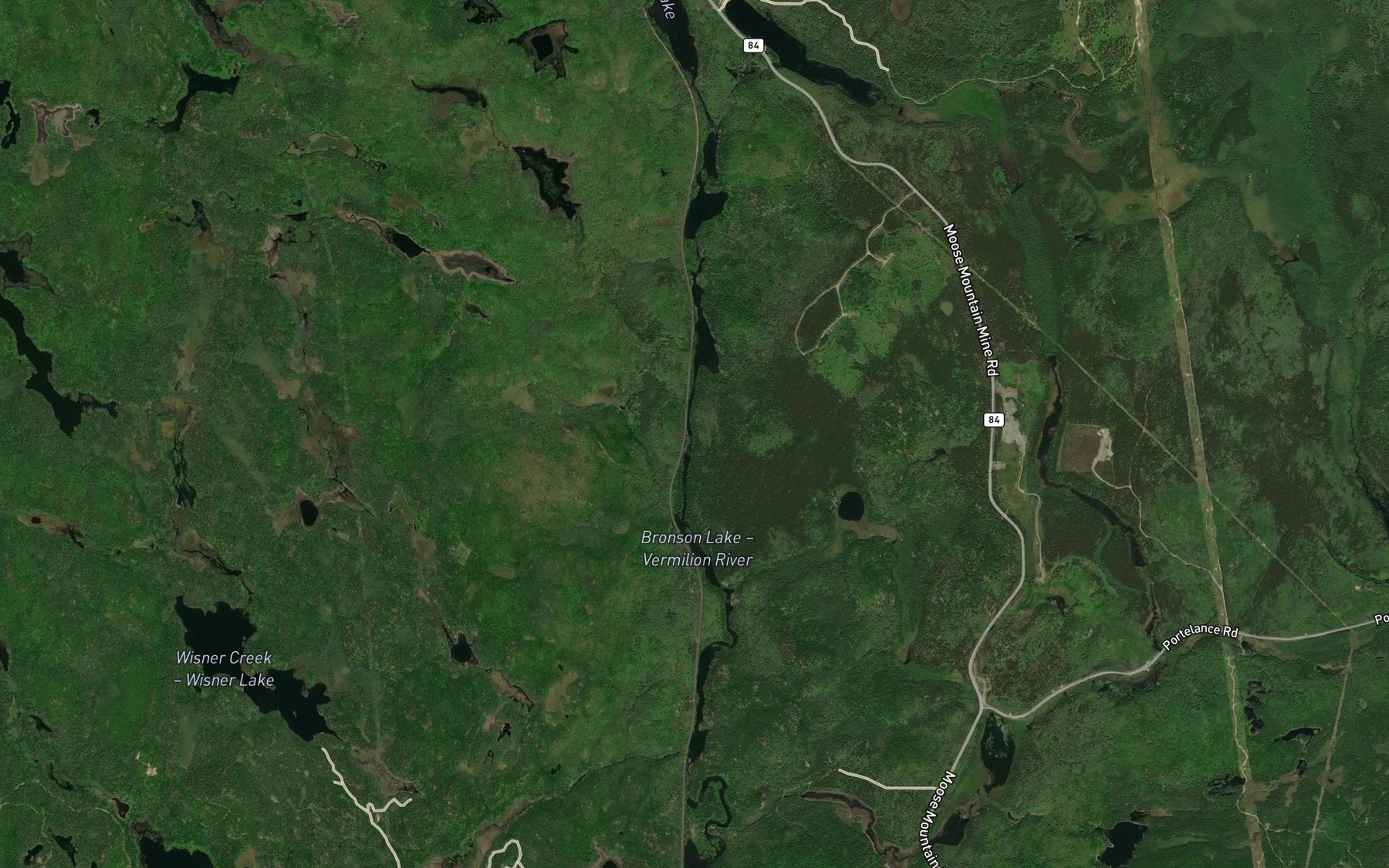 Satellite map of the Hutton Creek