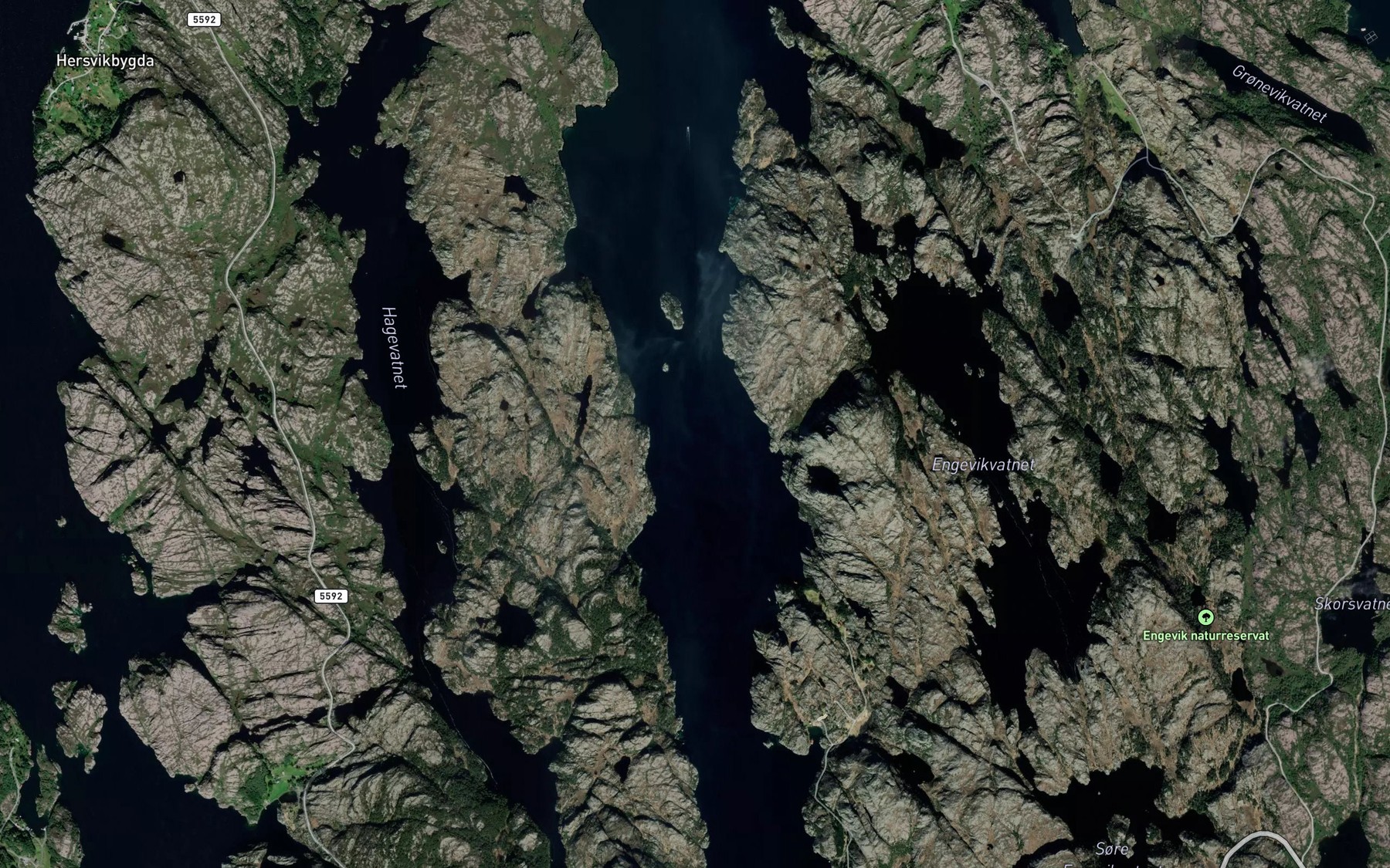 Satellite map of the Dumbefjorden