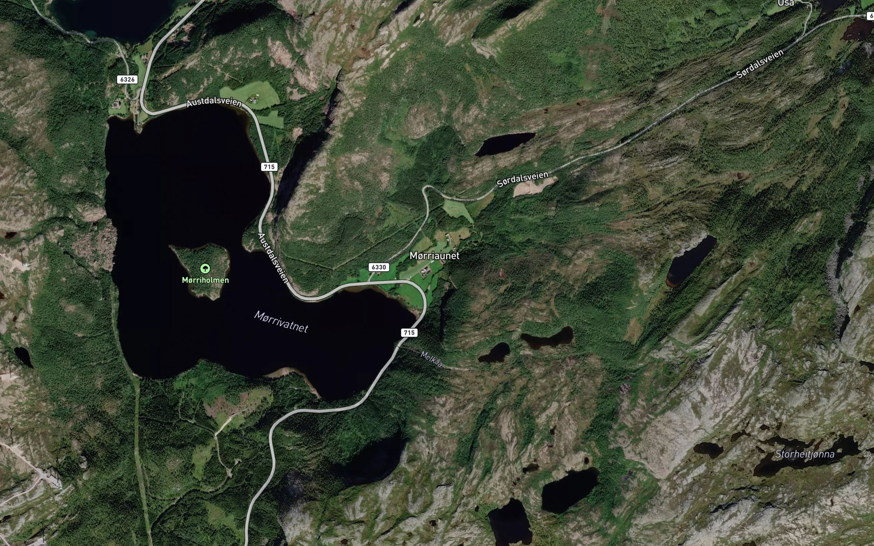 Satellite map of the Sorbekken