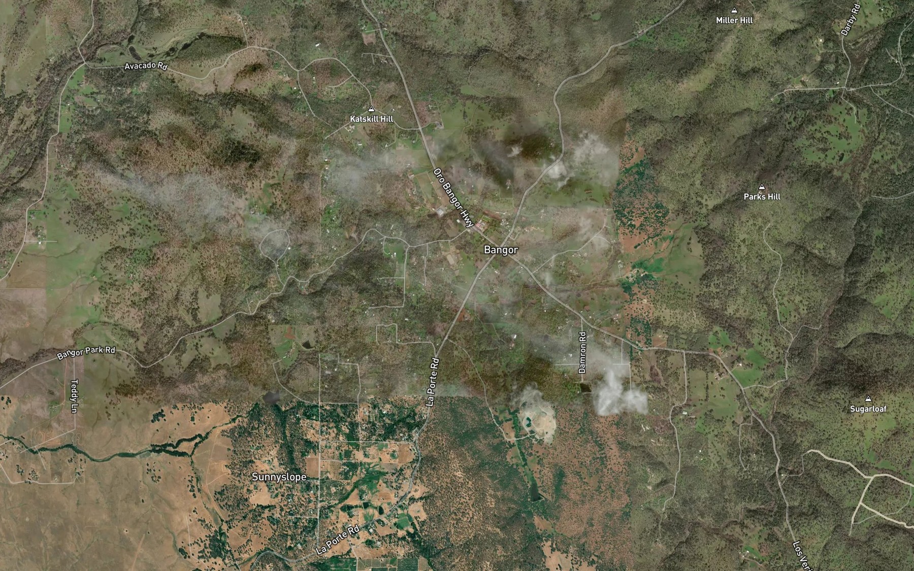 Satellite map of the Bangor Ditch