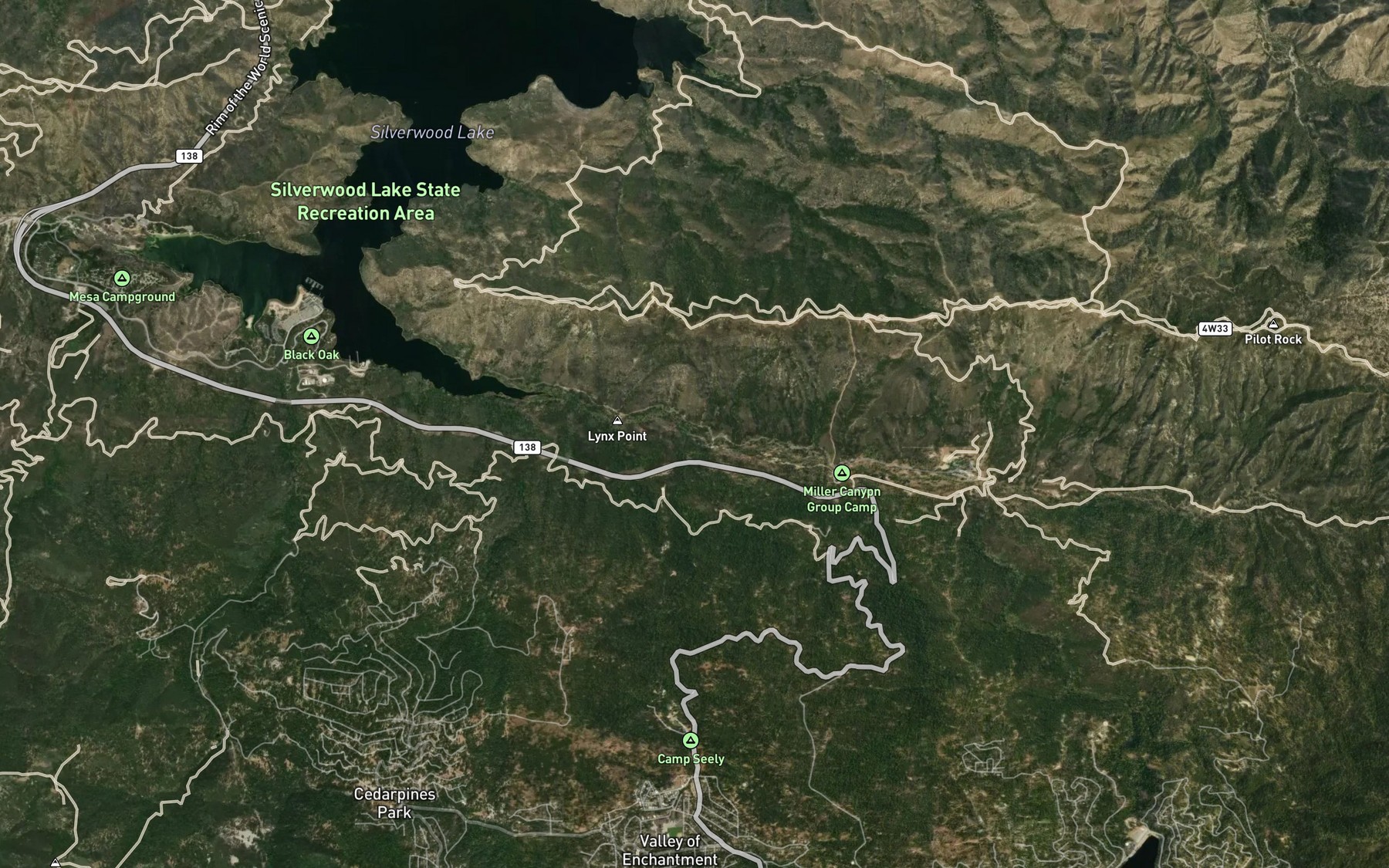 Satellite map of the Seeley Creek