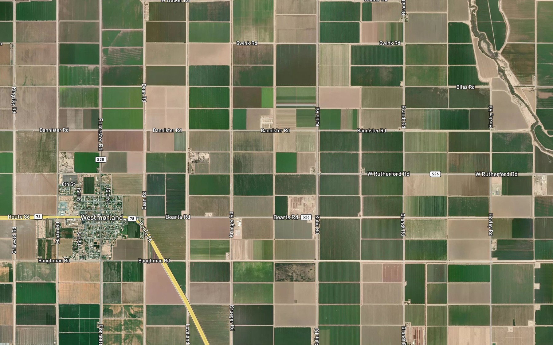 Satellite map of the Timothy Drain
