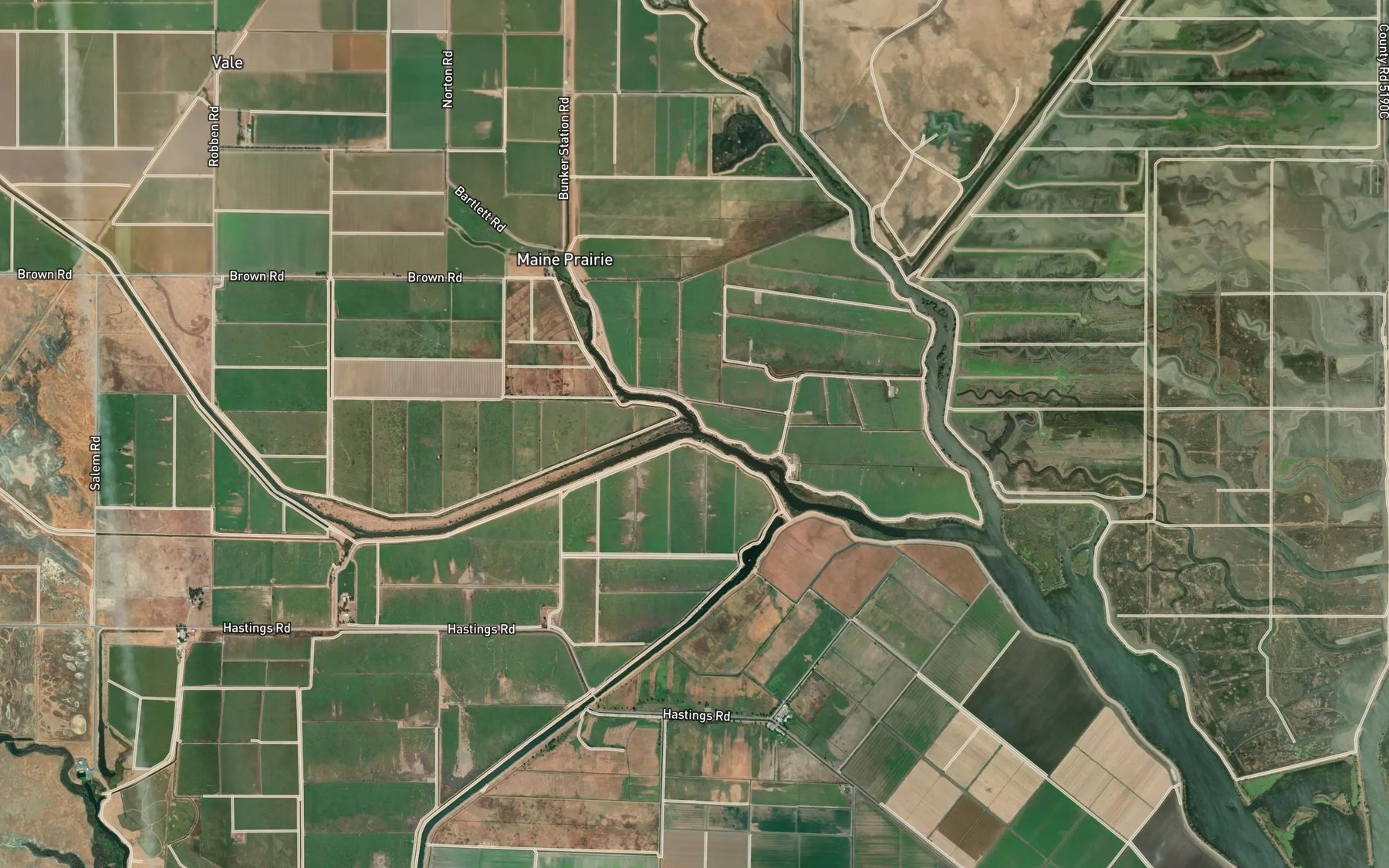 Satellite map of the Ulatis Creek