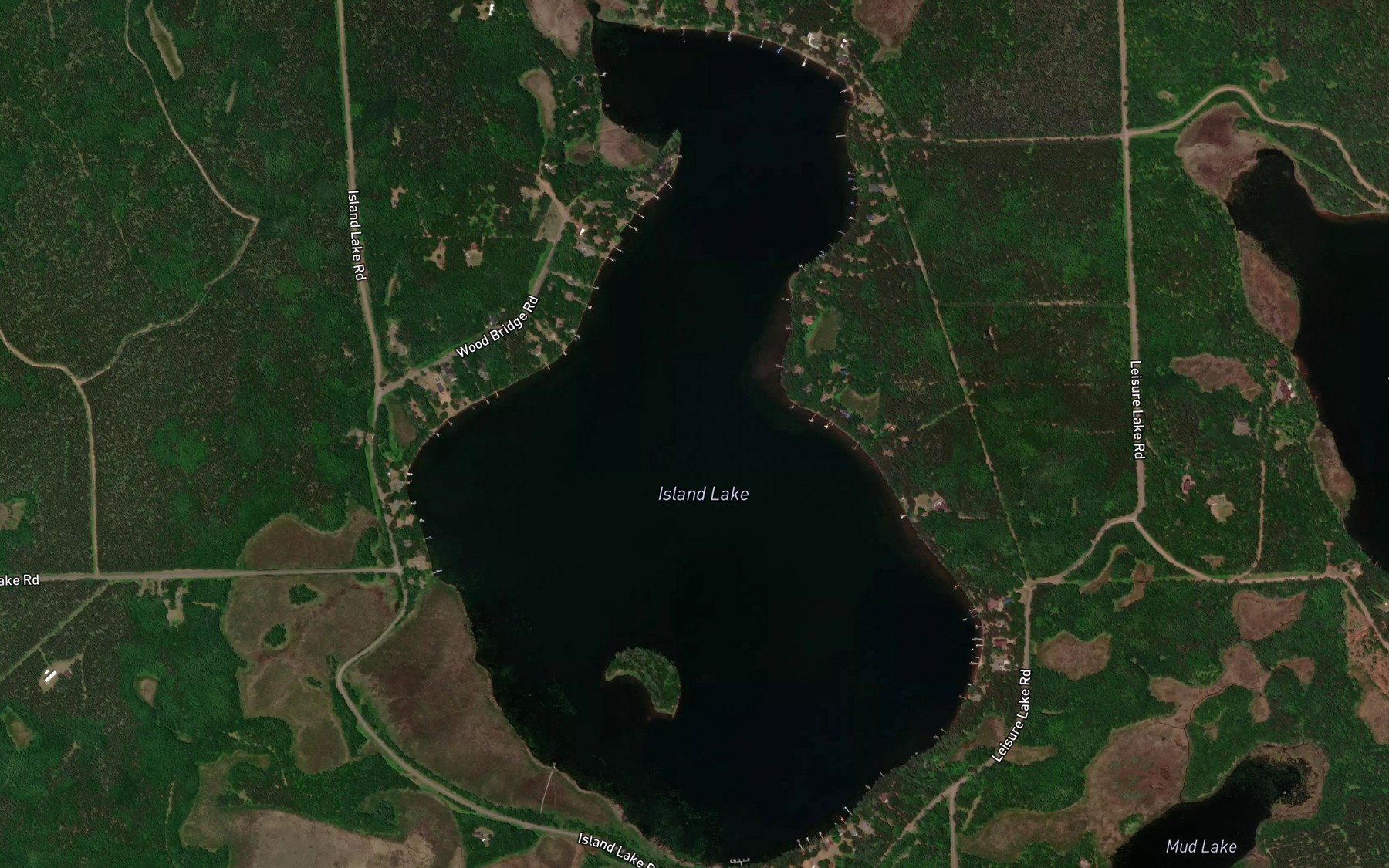 Satellite map of the Island Lake