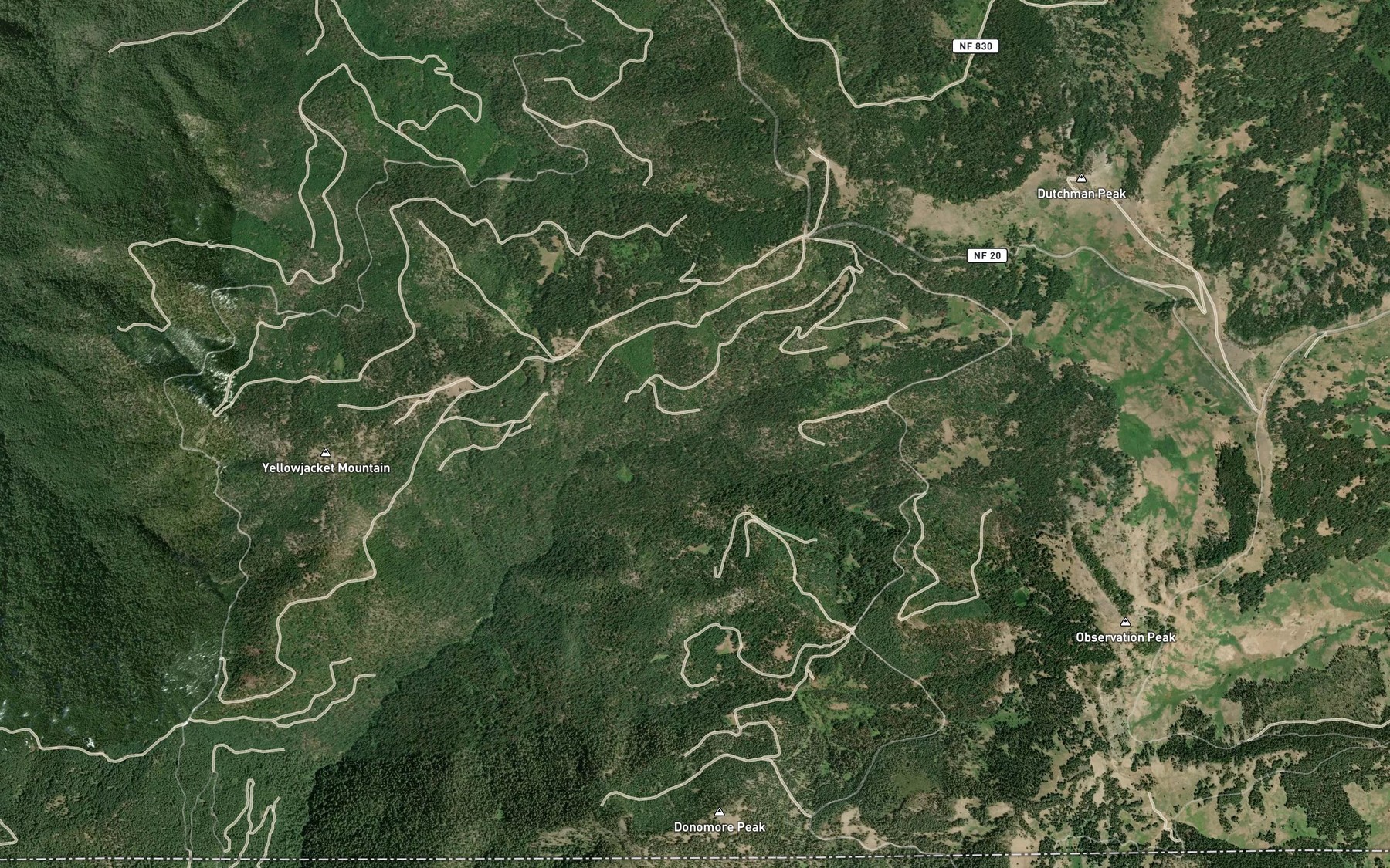 Satellite map of the Kettle Creek