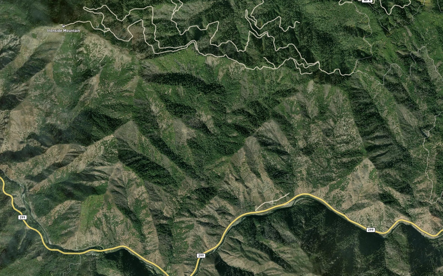 Satellite map of the Smoky Camp Creek