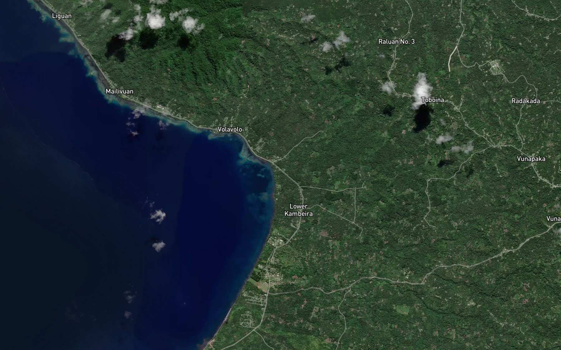 Satellite map of the Kabaira Creek
