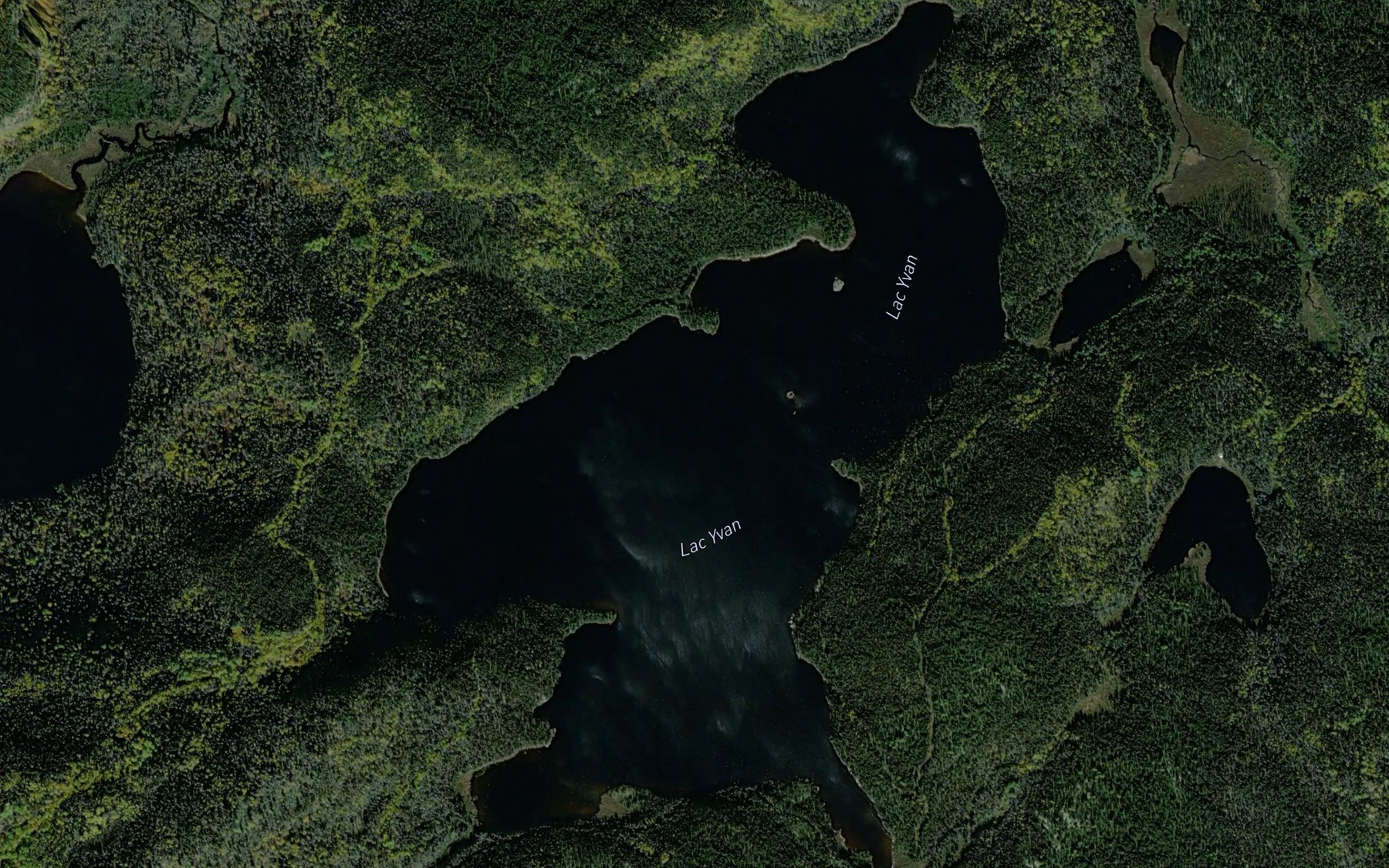 Satellite map of the Lac Yvan