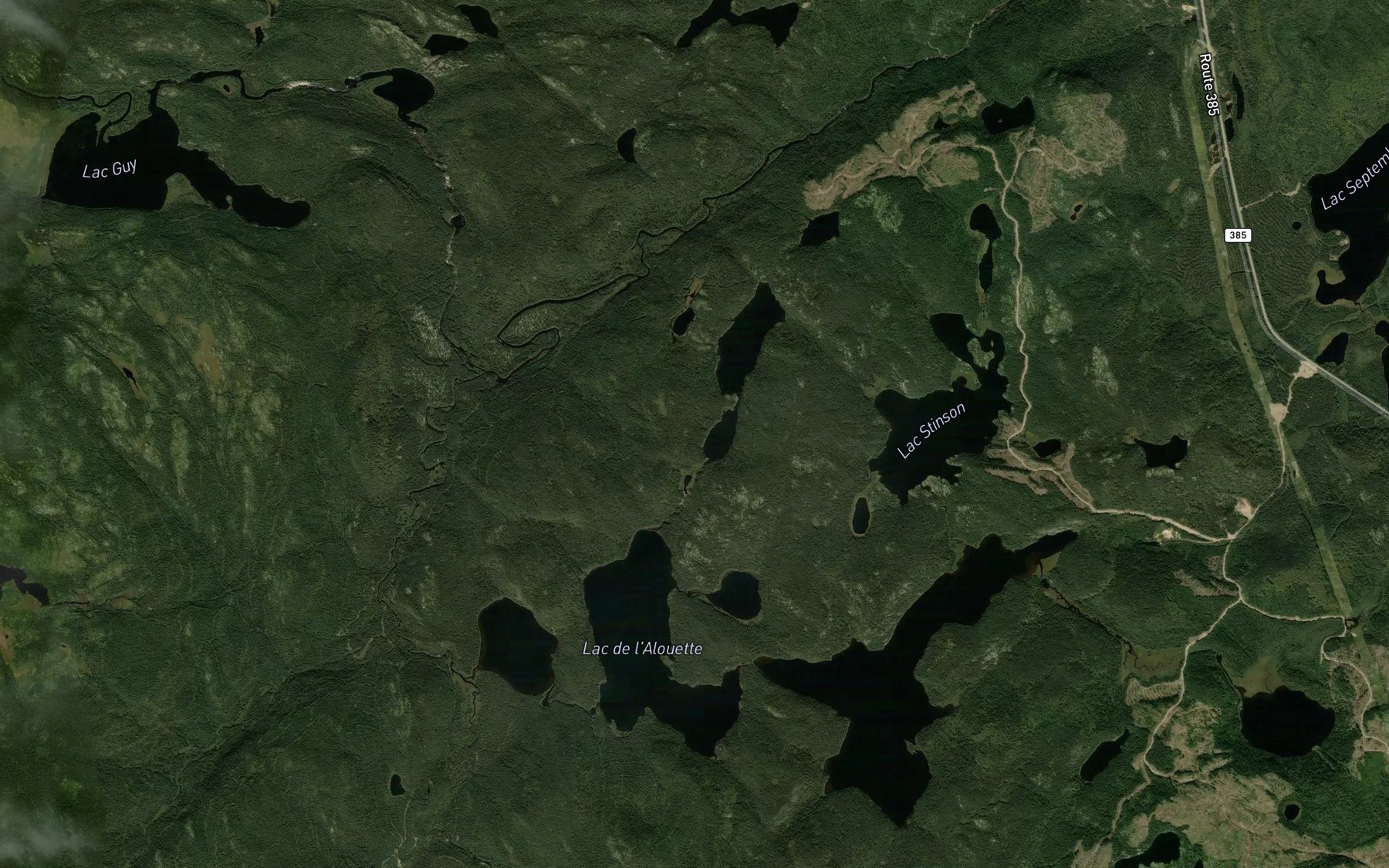 Satellite map of the Lac Amedee