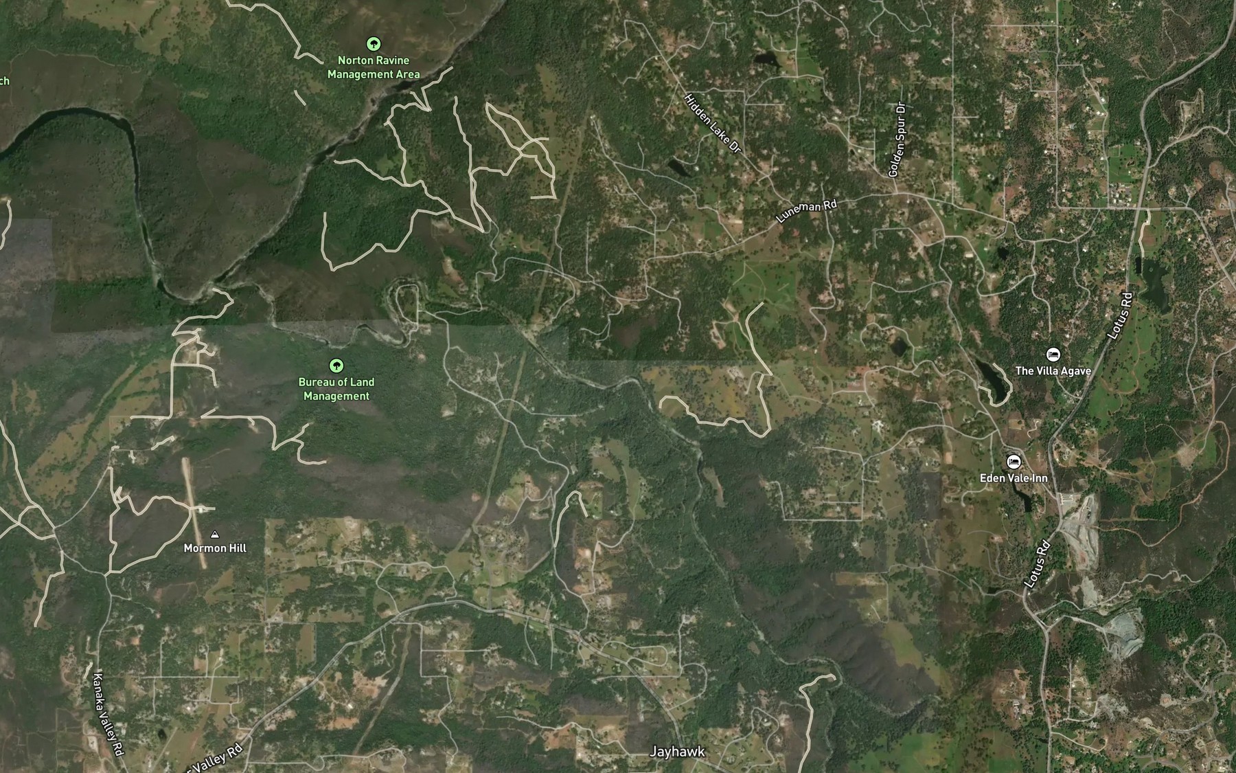 Satellite map of the Pinehem Creek