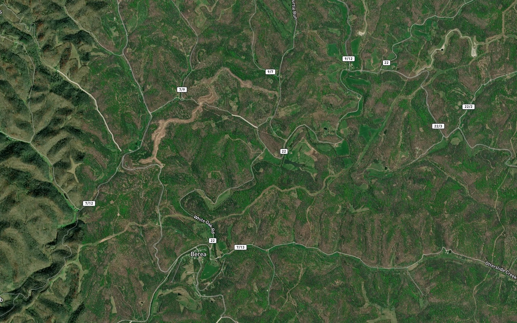 Satellite map of the Turtle Run