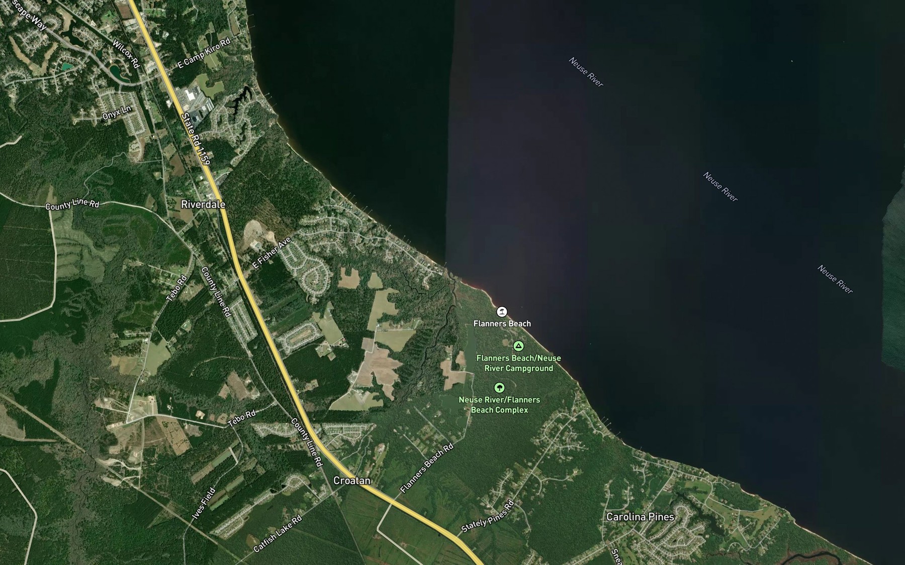 Satellite map of the Crooked Run
