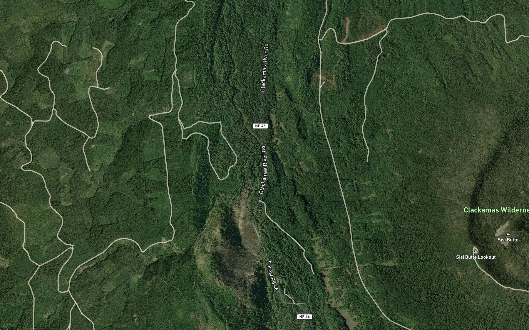 Satellite map of the Sisi Creek