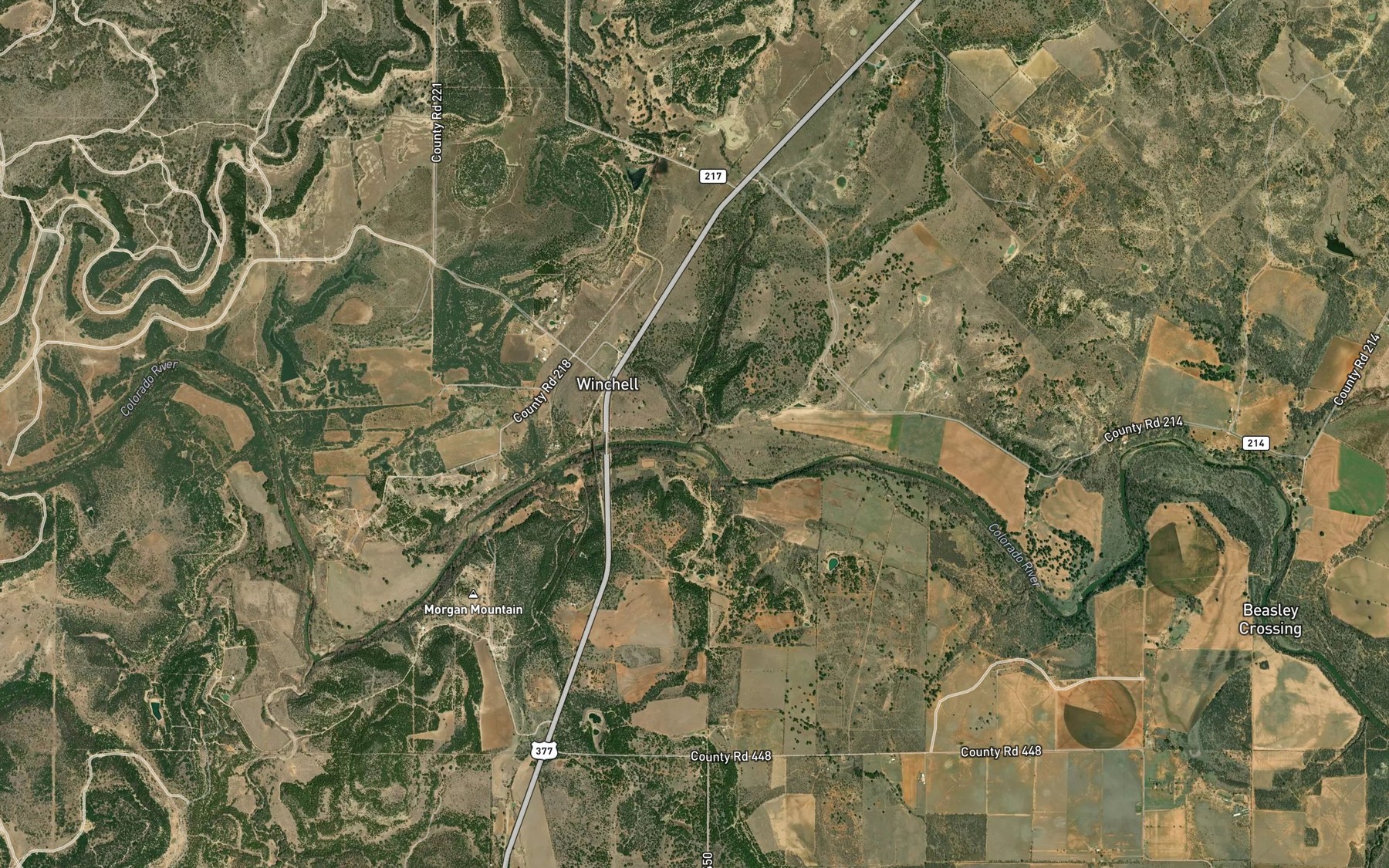 Satellite map of the Crooked Branch