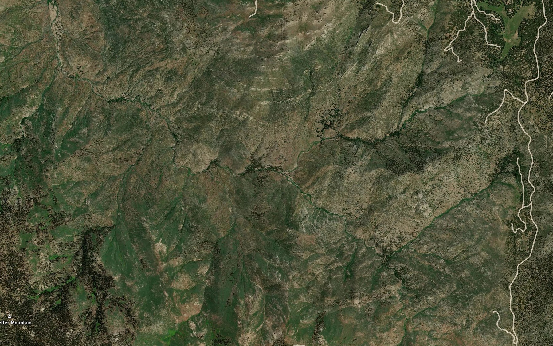 Satellite map of the Beach Creek