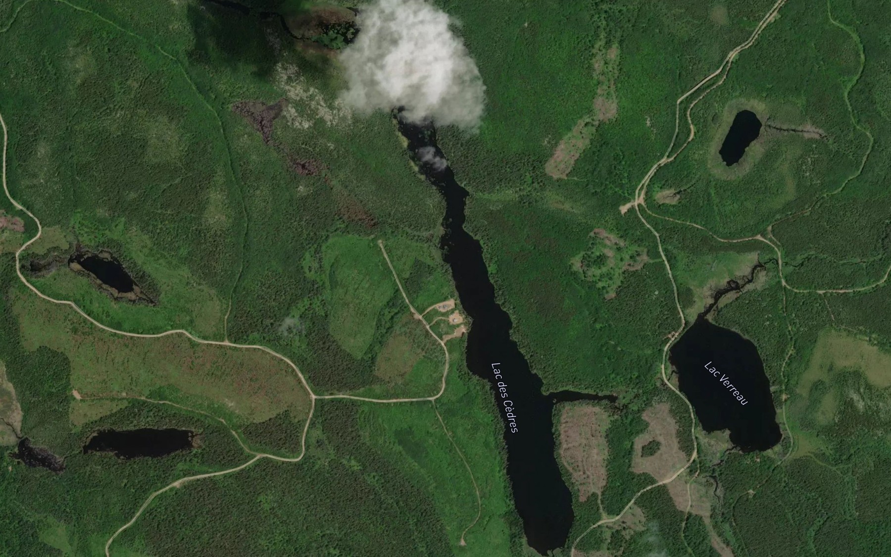 Satellite map of the Lac des Cedres