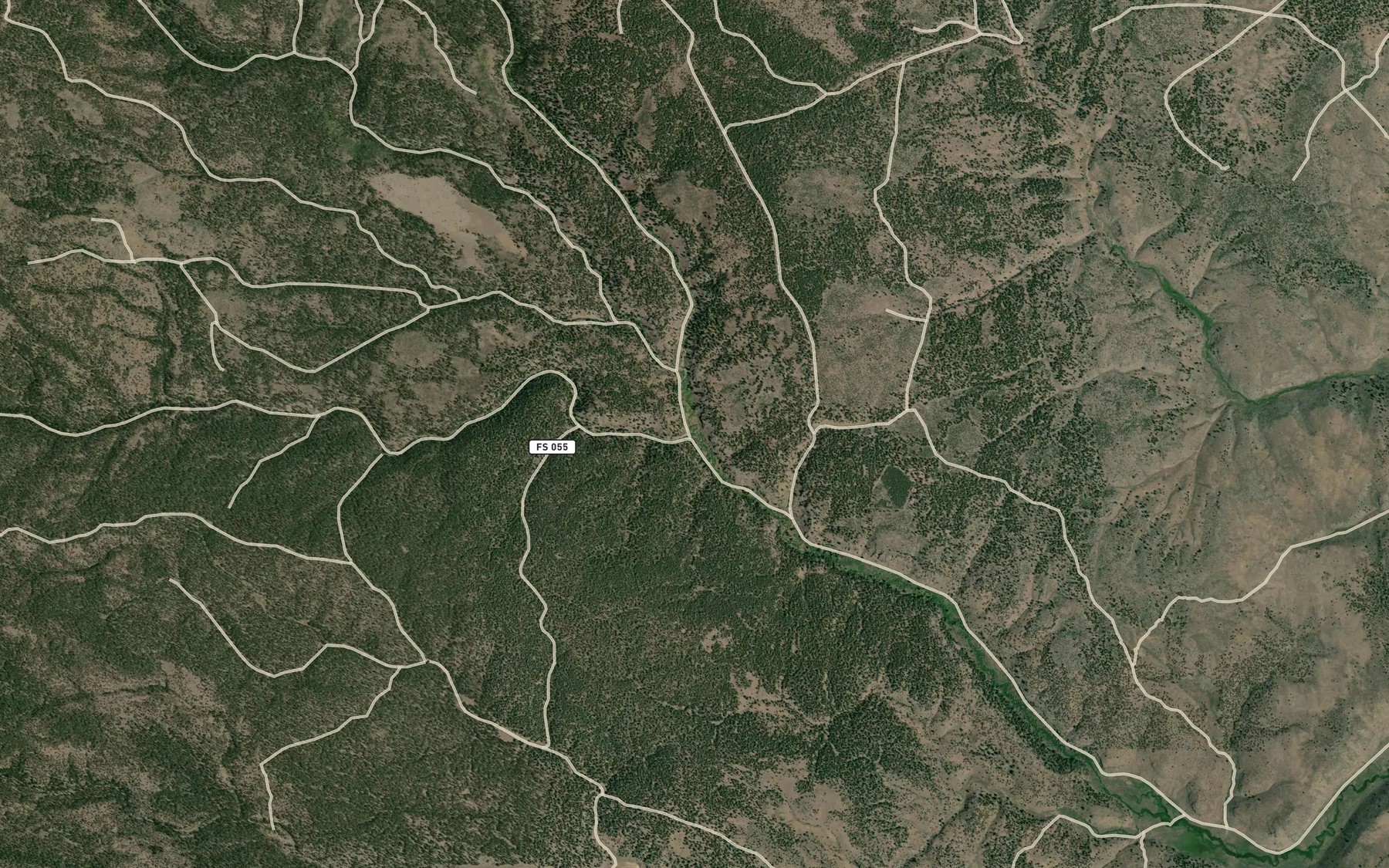 Satellite map of the Jacks Creek
