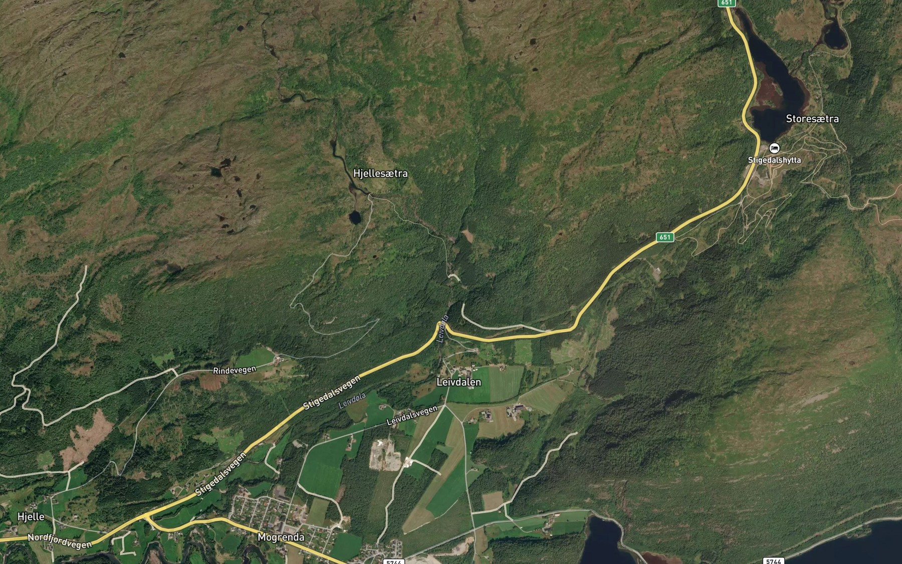 Satellite map of the Hogefossen
