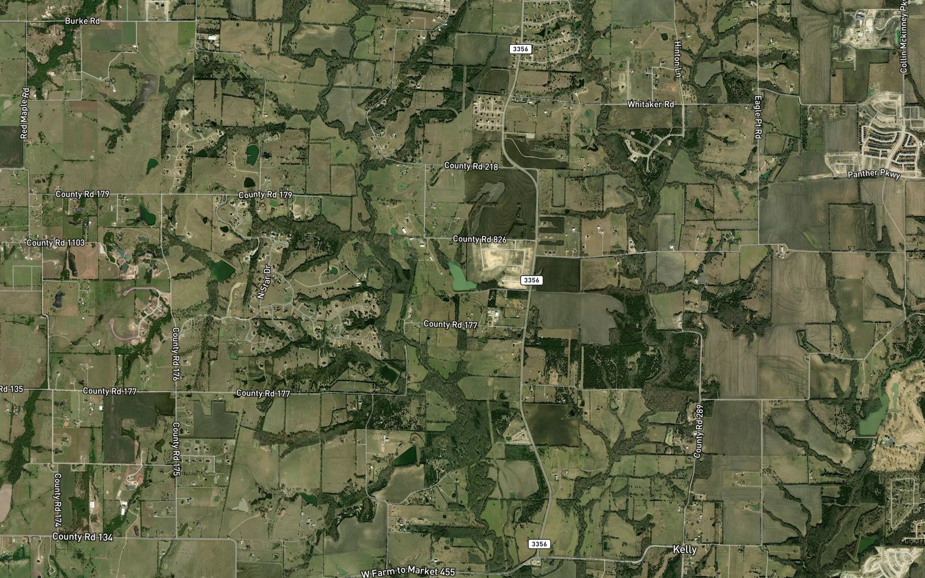 Satellite map of the Soil Conservation Service Site 30 Reservoir