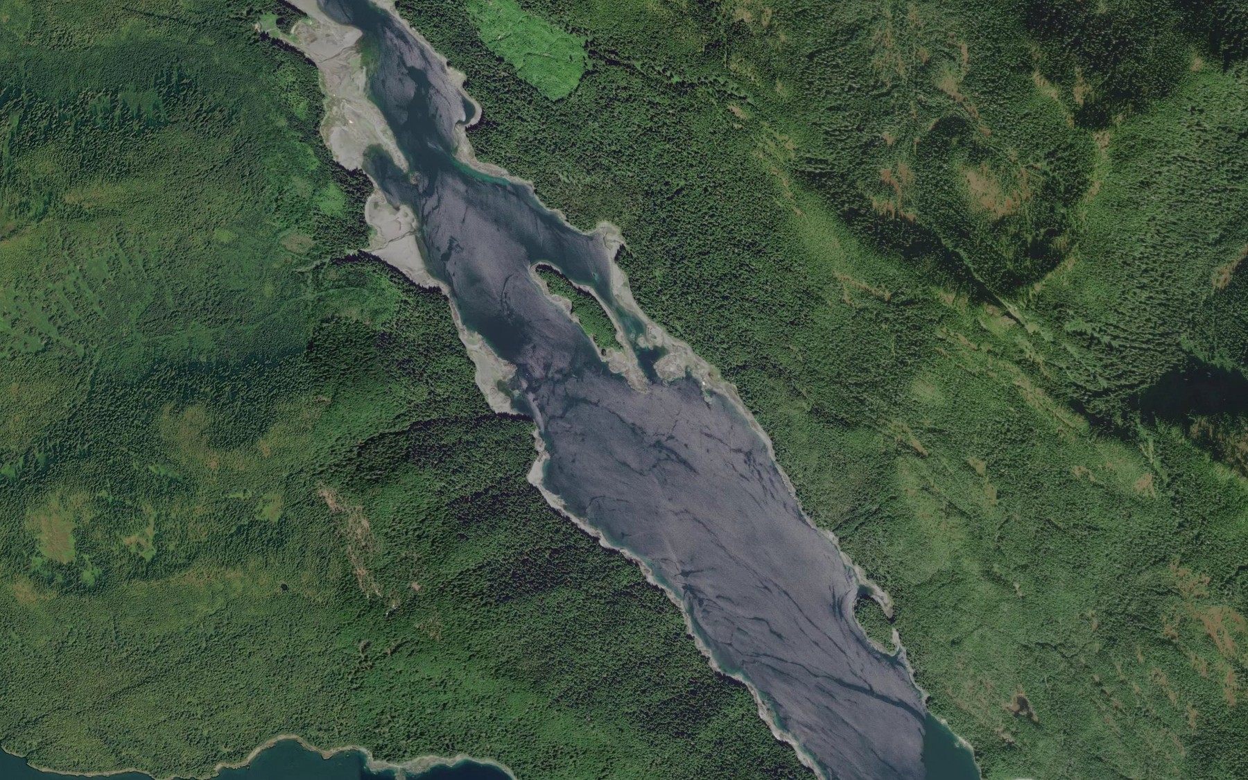 Satellite map of the Portage Arm