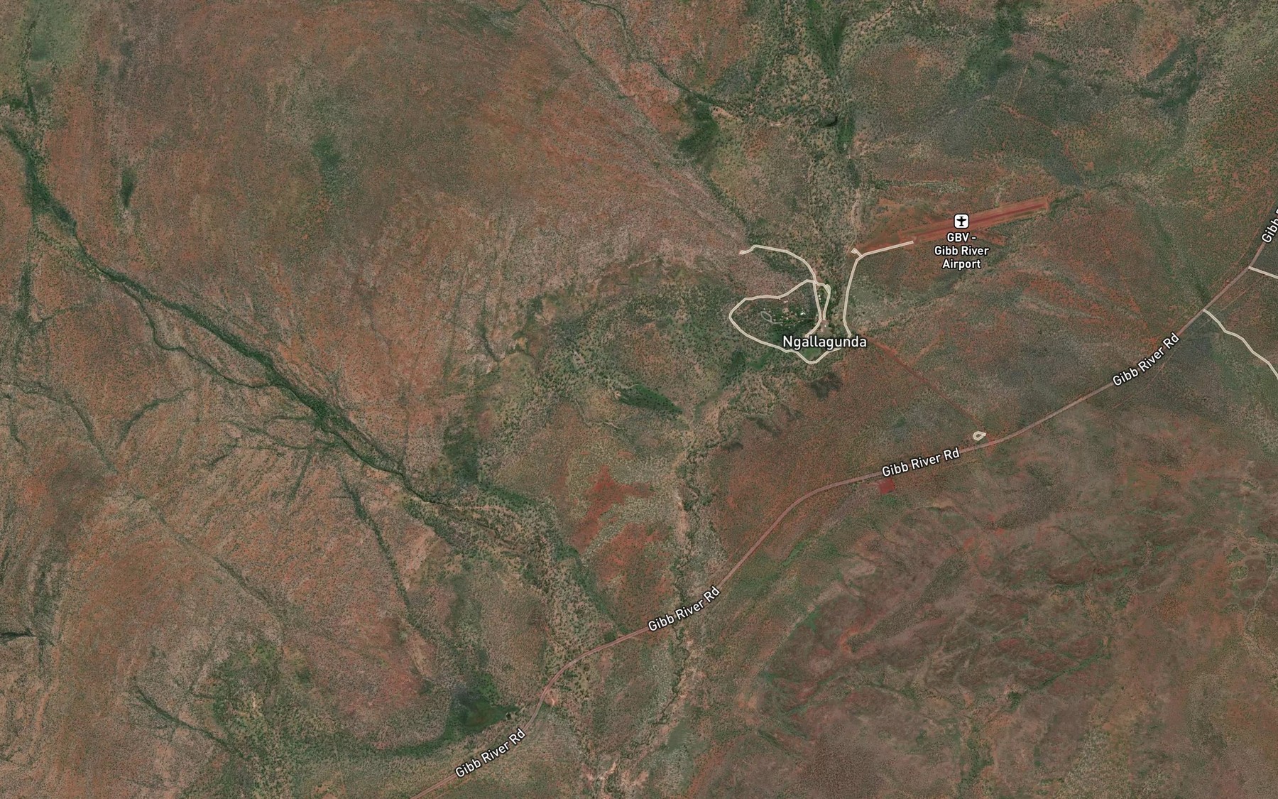 Satellite map of the Sump Creek