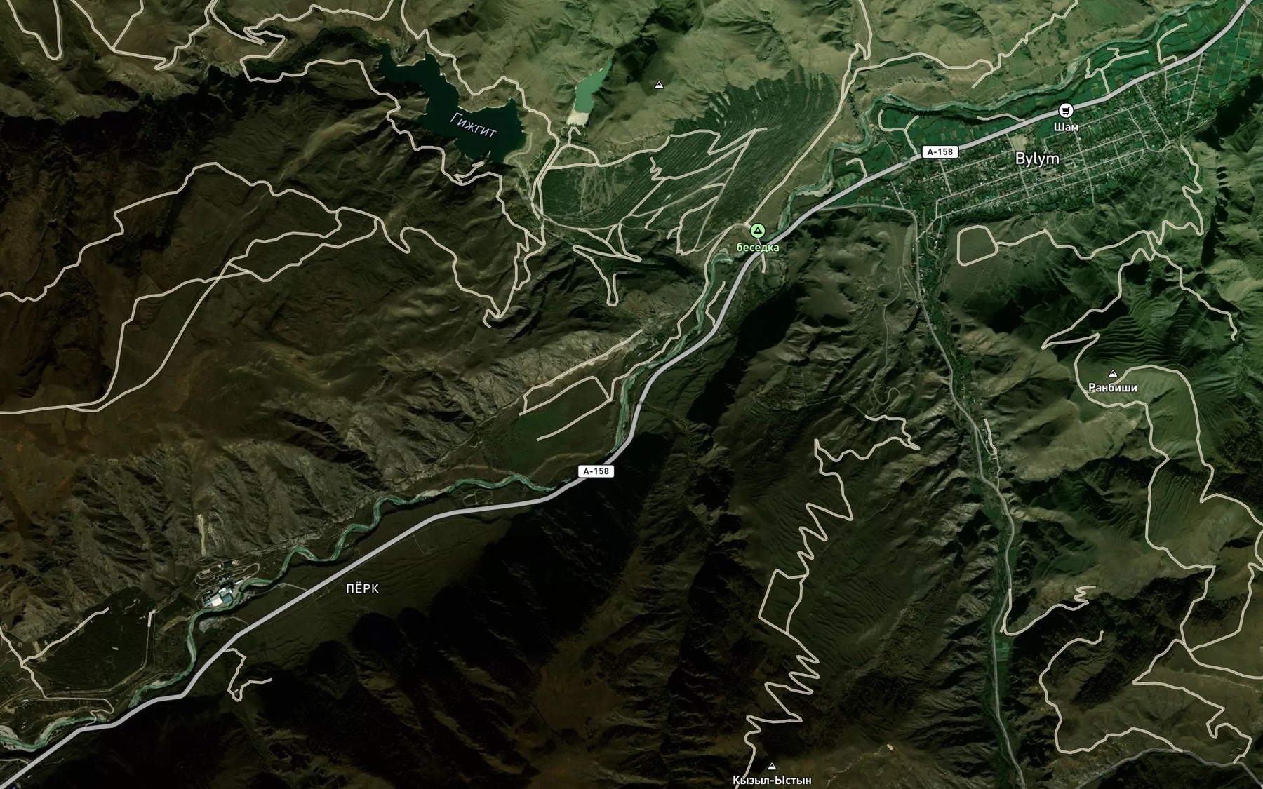 Satellite map of the Mystylkol