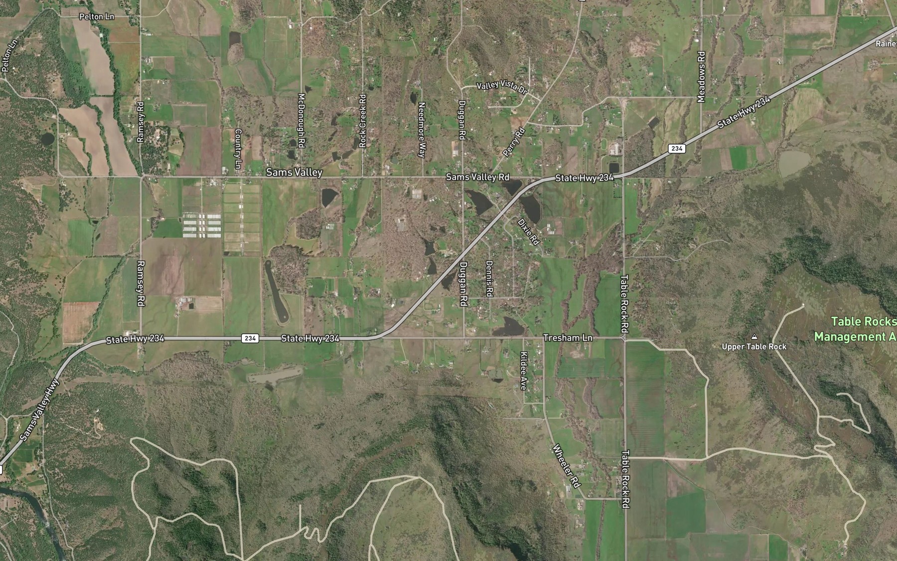 Satellite map of the Straus Reservoir