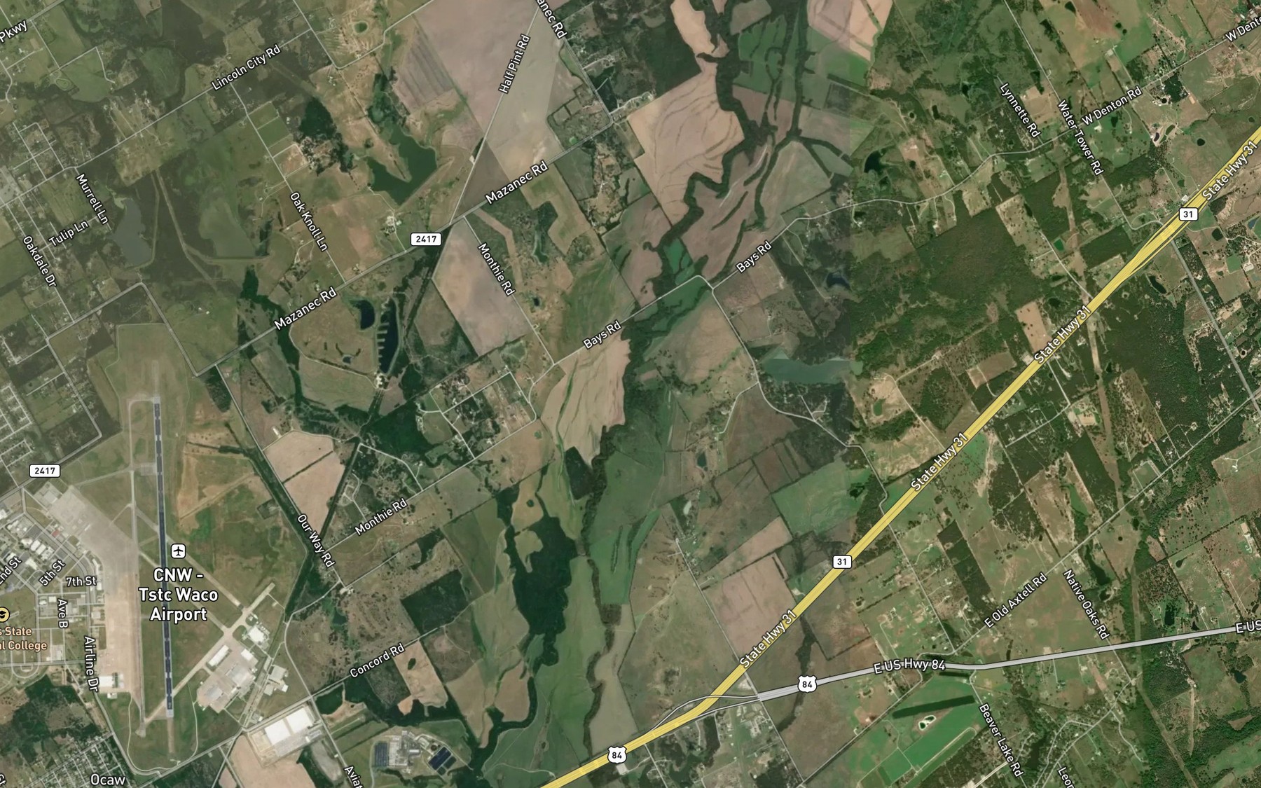 Satellite map of the Wildcat Creek