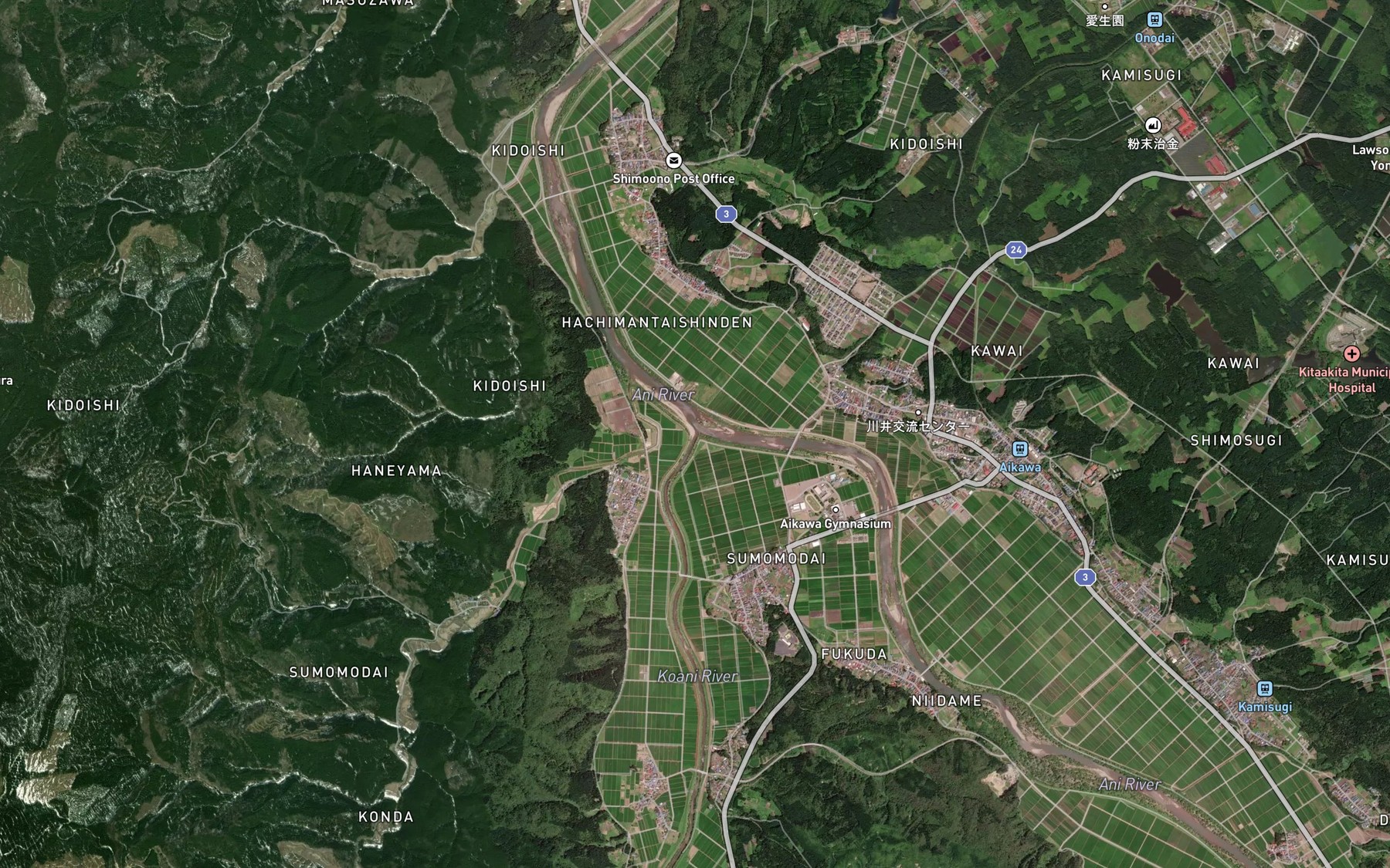 Satellite map of the Koani Gawa