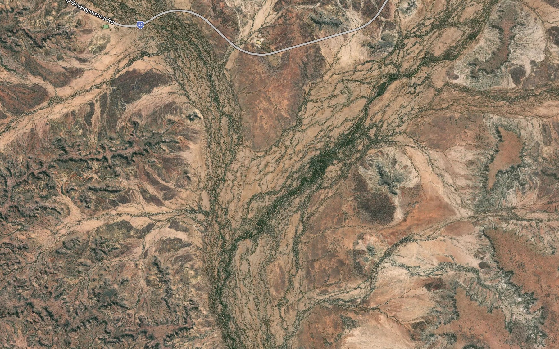 Satellite map of the Ada Creek