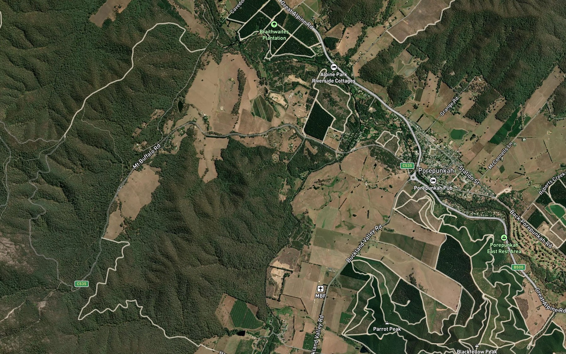 Satellite map of the Buckland River