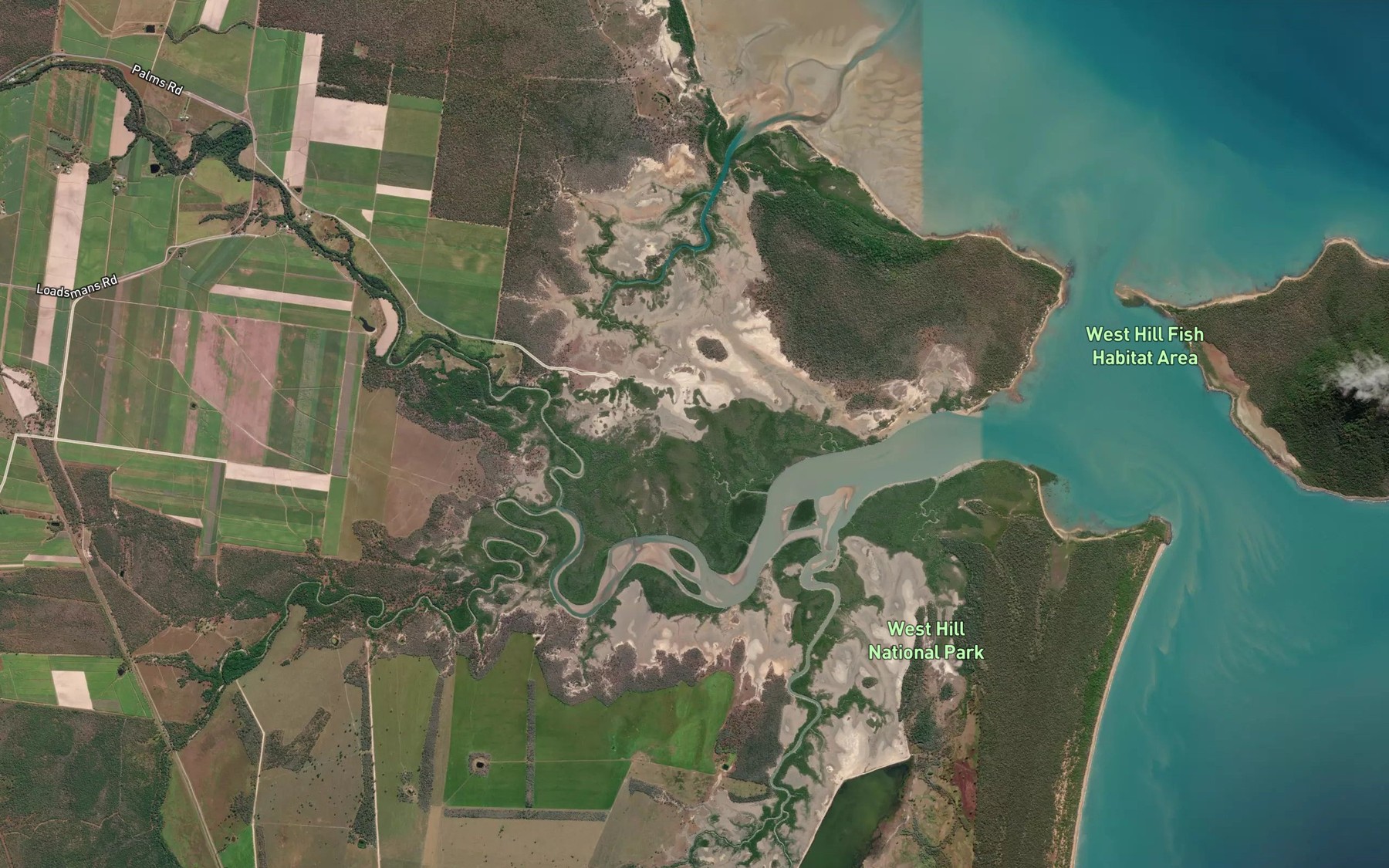 Satellite map of the Spider Creek
