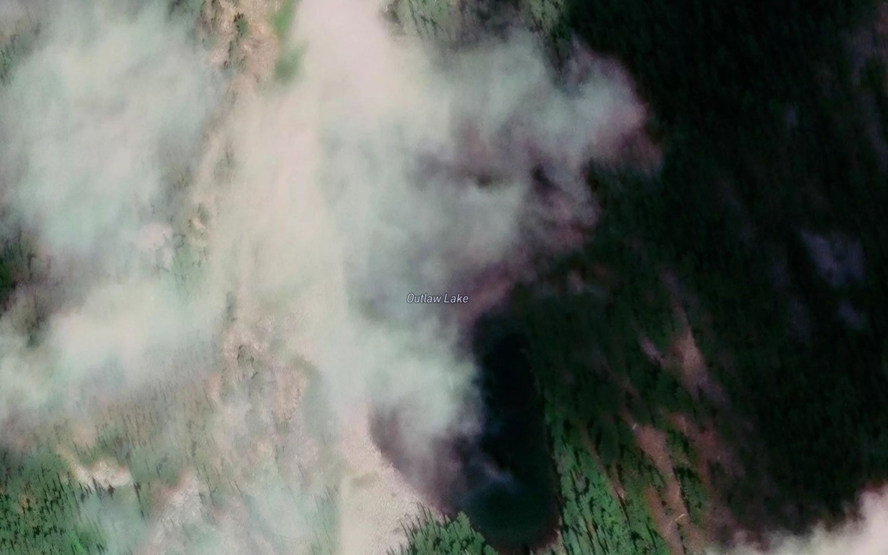 Satellite map of the Outlaw Lake